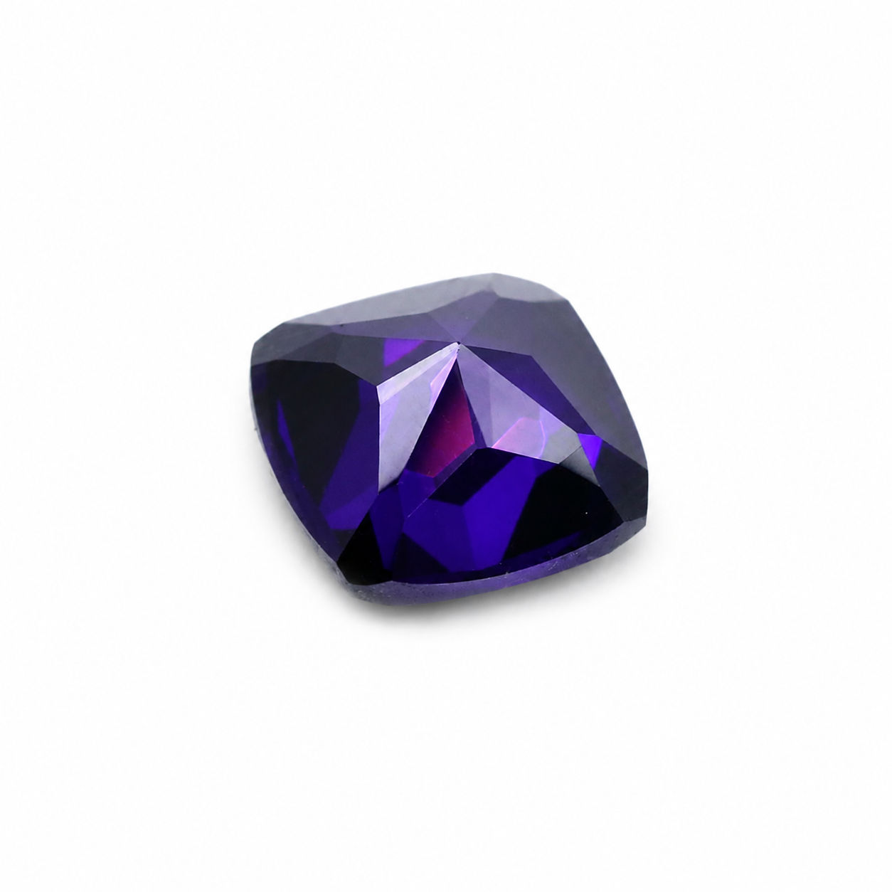Cubic Zirconia (Amethyst Color) Cushion Faceted