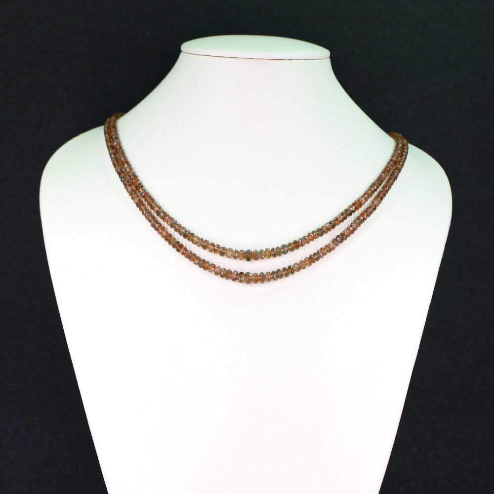 Andalusite 3.50mm to 5.50mm Rondelle Faceted Beaded Necklace