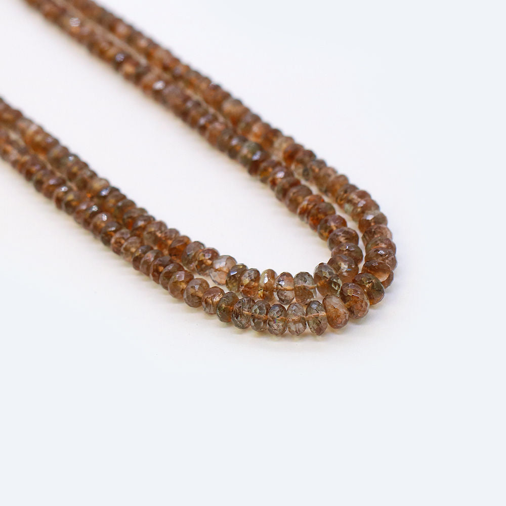 Andalusite 3.50mm to 5.50mm Rondelle Faceted Beaded Necklace