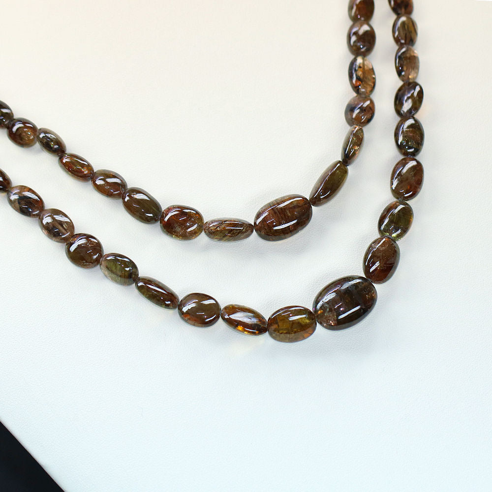Andalusite 4x3mm to 18x14mm Smooth Oval Beaded Necklace