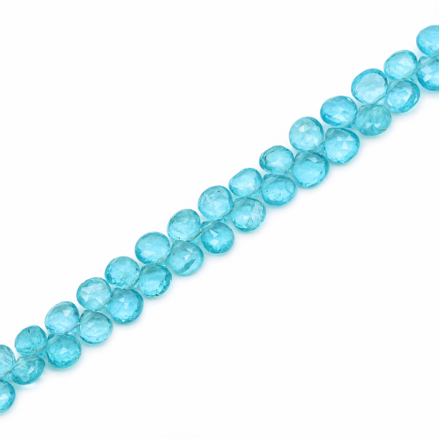 Apatite 5mm to 6mm Heart Shape Faceted Beads (8 inch)