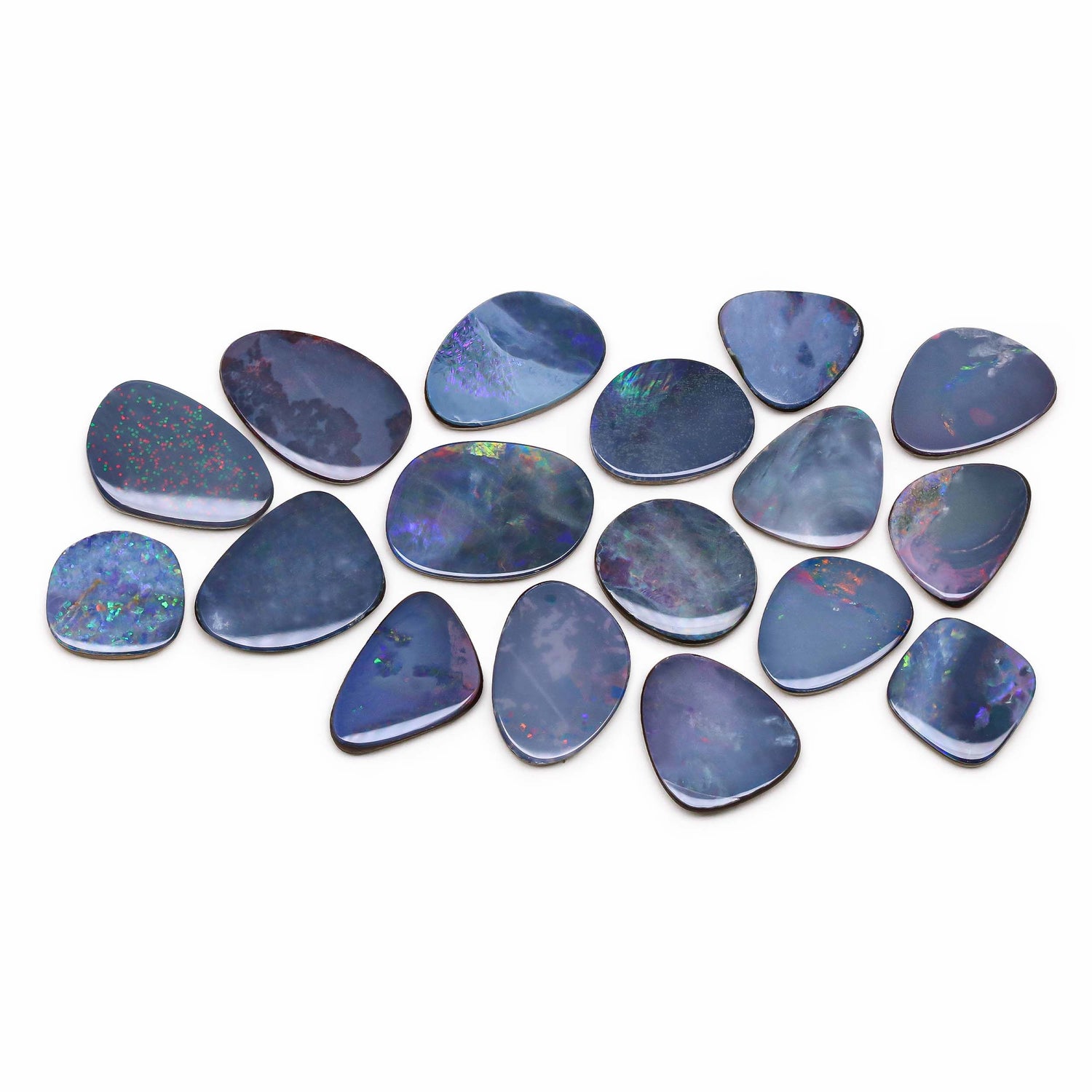 Australian Opal Doublet 10.50x10.50mm to 16.50x11.50mm Mix Smooth Slices