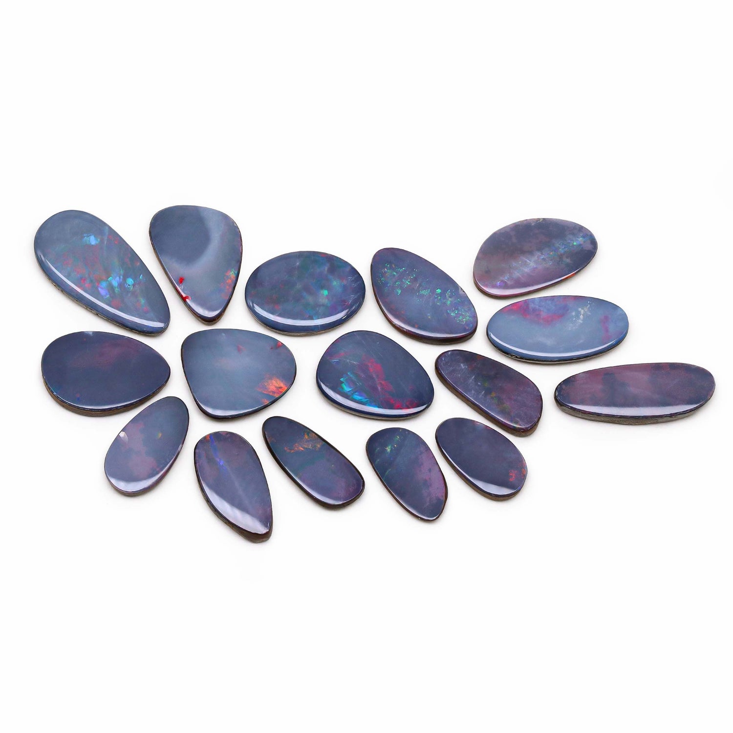 Australian Opal Doublet 11.50x6.50mm to 18x9mm Mix Smooth Slices