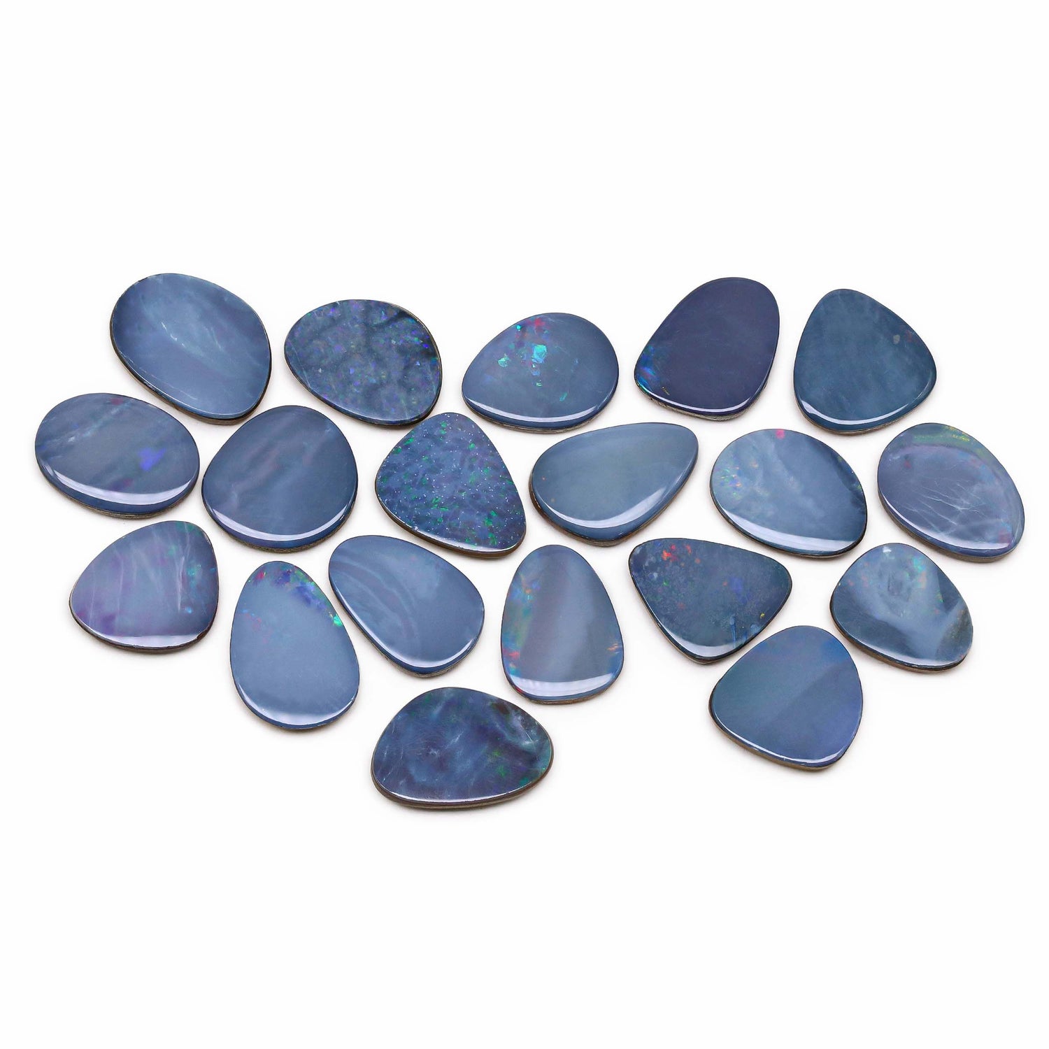 Australian Opal Doublet 11.50x9mm to 14x10mm Mix Smooth Slices