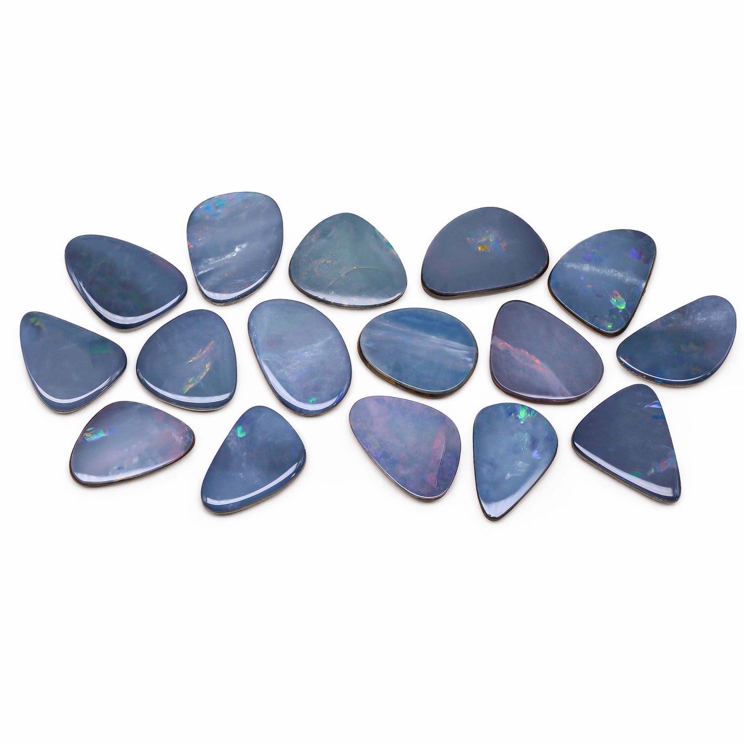 Australian Opal Doublet 12x11.50mm to 15x10mm Mix Smooth Slices