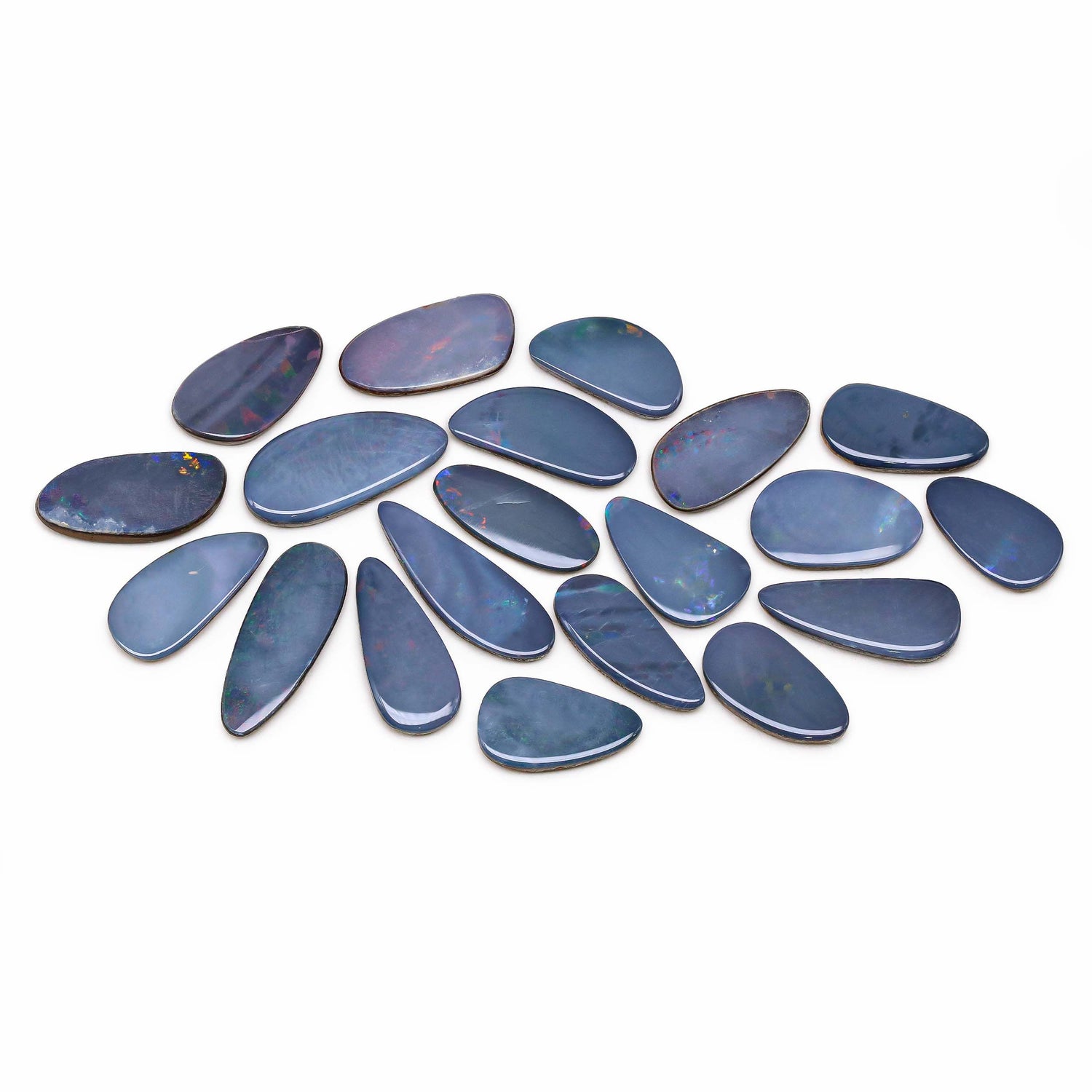 Australian Opal Doublet 12.50x7.50mm to 18.50x6.50mm Mix Smooth Slices