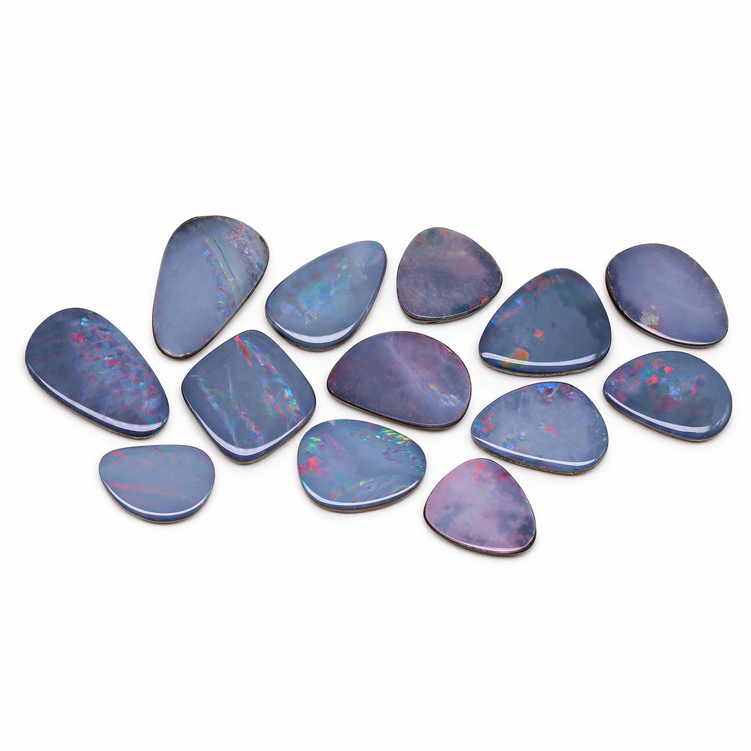 Australian Opal Doublet 13.50x9mm to 19x12mm Mix Smooth Slices