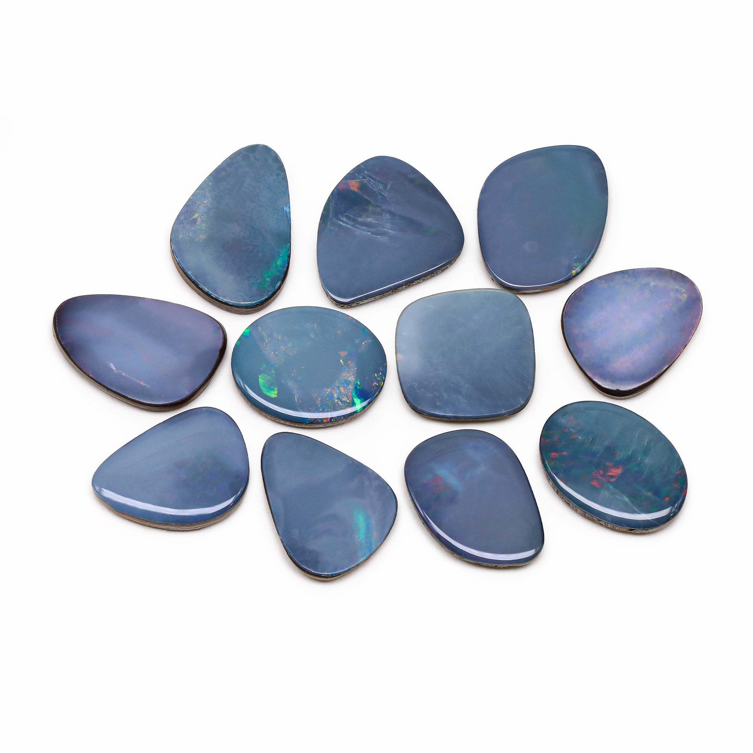 Australian Opal Doublet 13.50x13mm to 17x12mm Mix Smooth Slices