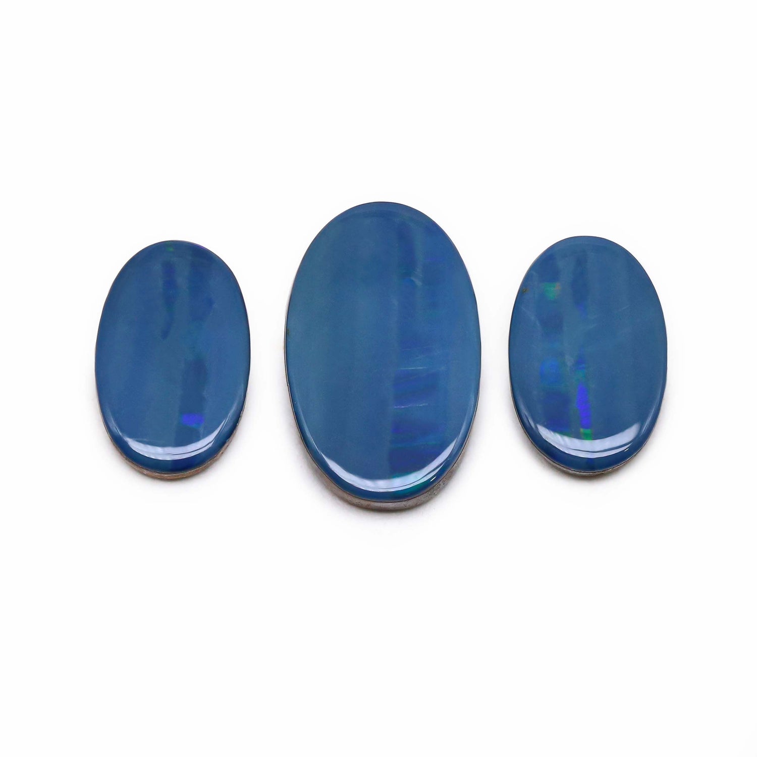 Australian Opal Doublet 15.50x9.50mm to 20x12mm Mix Smooth Slices
