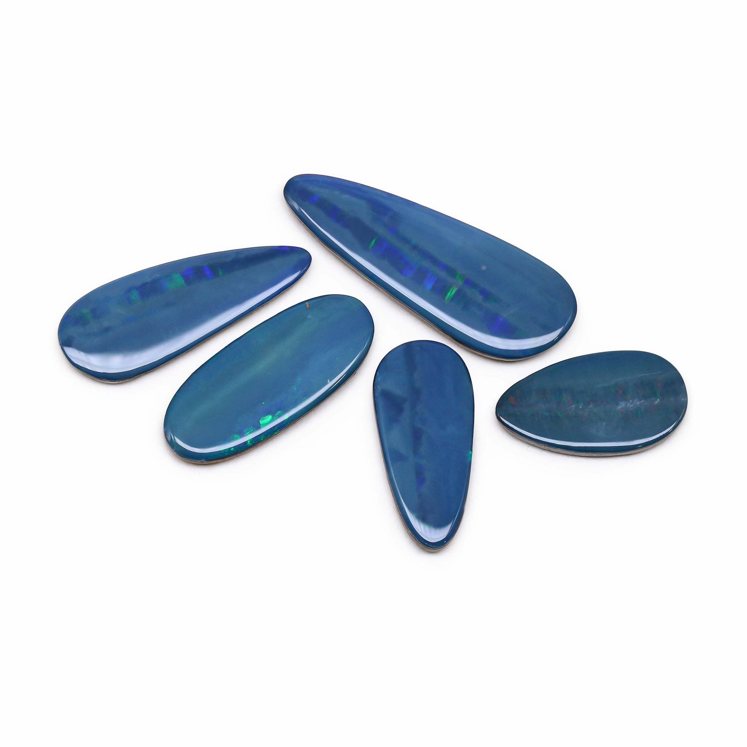 Australian Opal Doublet 17.50x9.50mm to 29.50x10.50mm Mix Smooth Slices