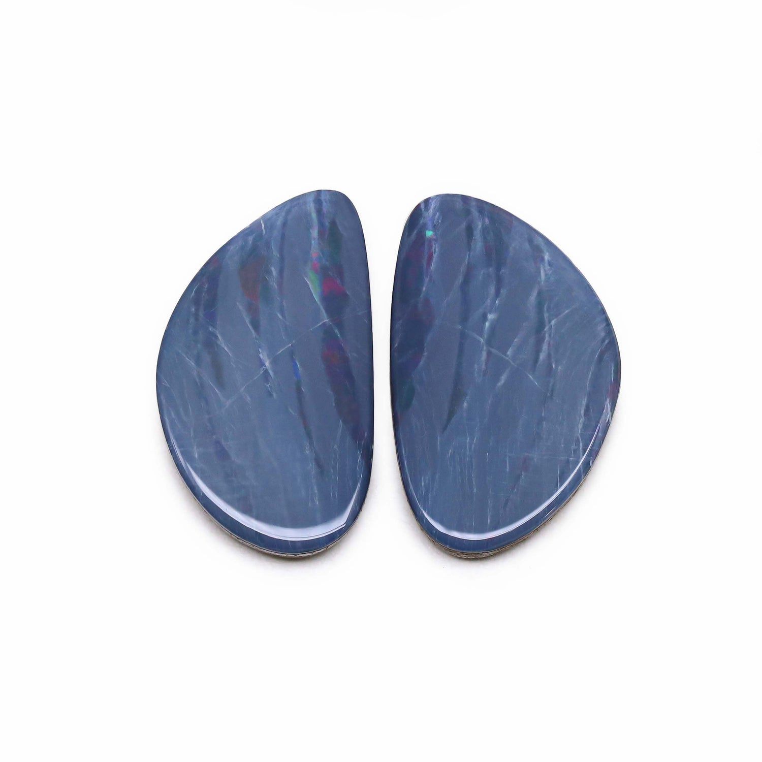 Australian Opal Doublet 24.50x14mm Smooth Slice Pair