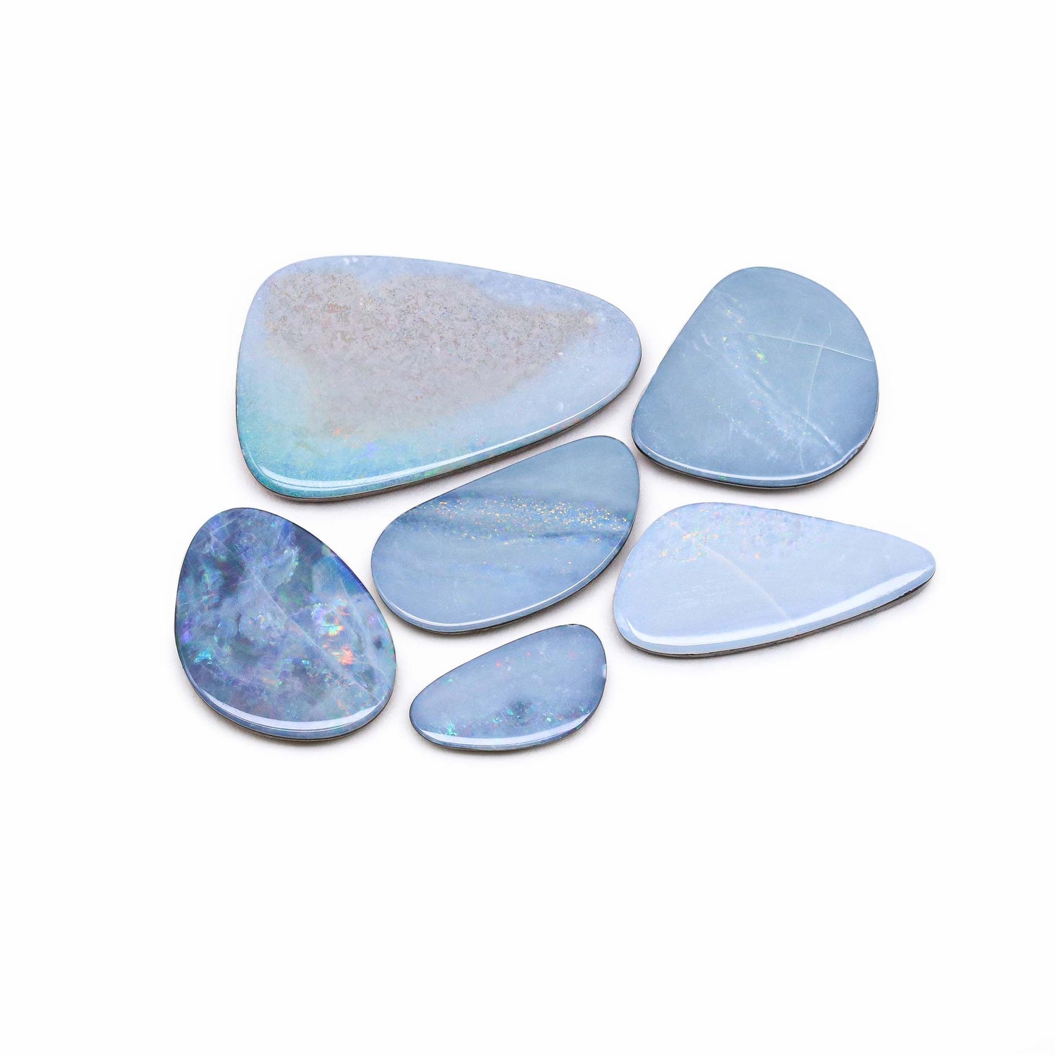 Australian Opal Doublet 18x10mm to 36x22.50mm Mix Smooth Slices