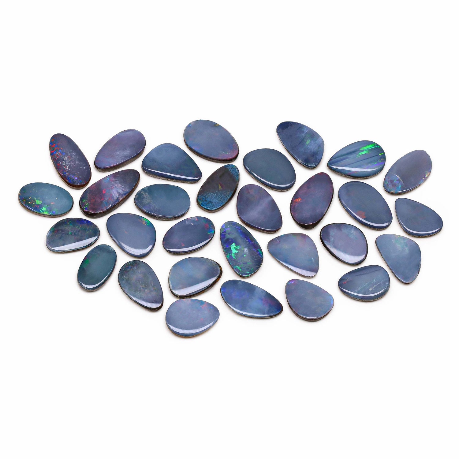 Australian Opal Doublet 10x6mm to 13.50x6mm Mix Smooth Slices