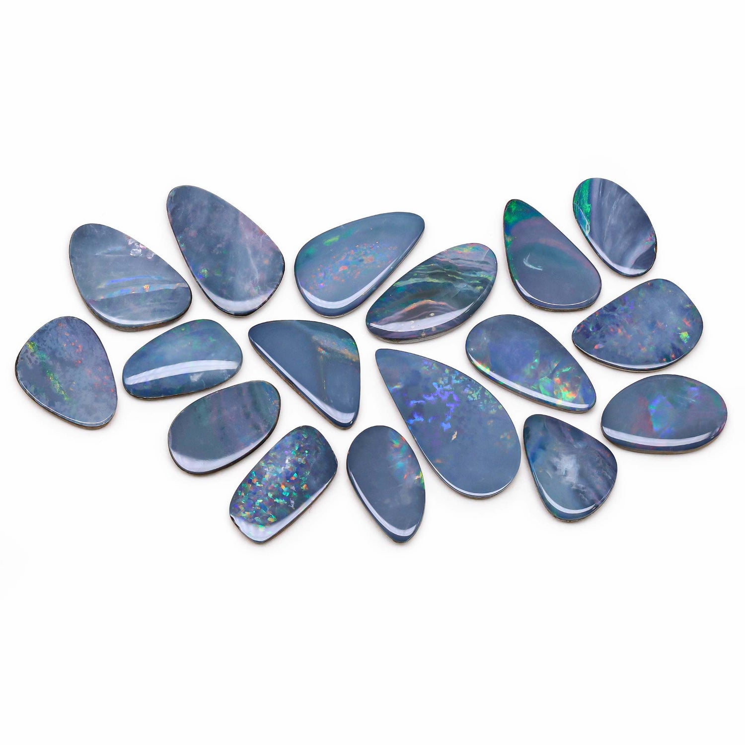 Australian Opal Doublet 13x7.50mm to 21.50x10.50mm Mix Smooth Slices