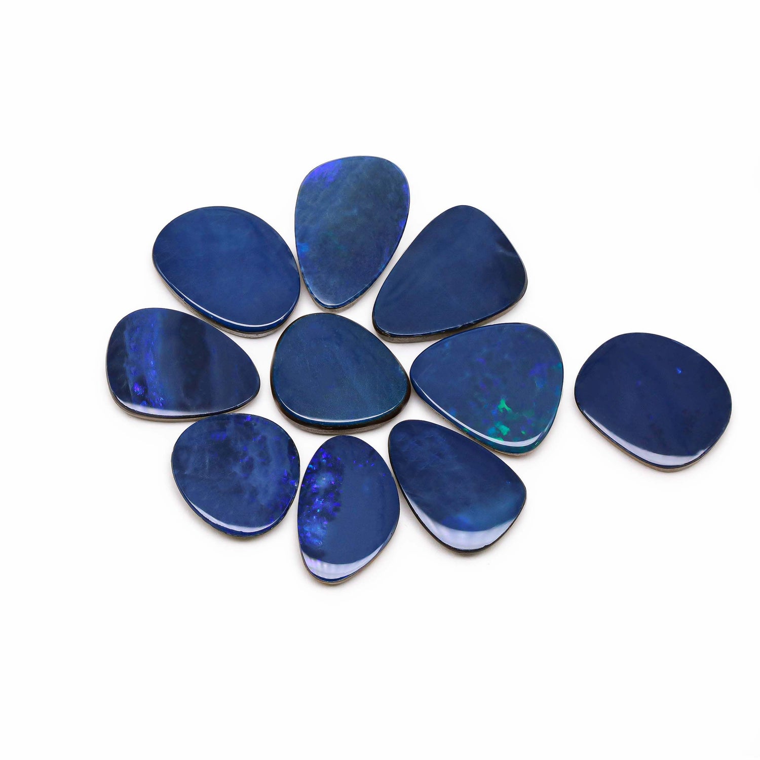 Australian Opal Doublet 14x13mm to 17x12.50mm Mix Smooth Slices