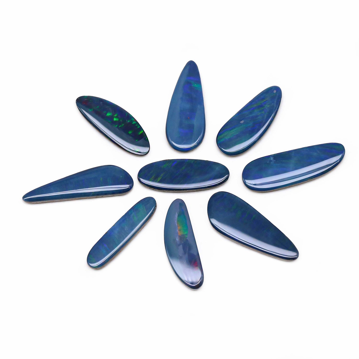 Australian Opal Doublet 17x4mm to 20x6mm Mix Smooth Slices