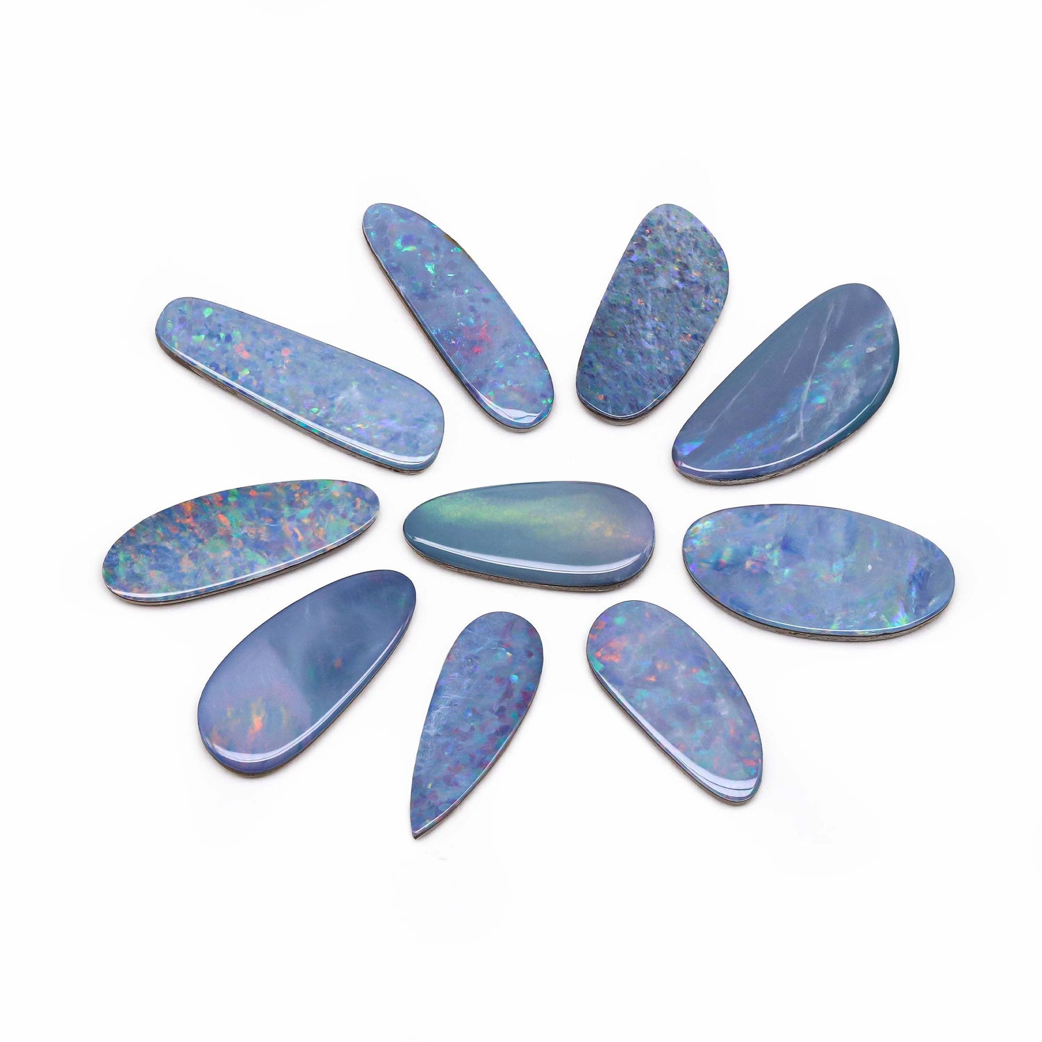 Australian Opal Doublet 18x7mm to 22.50x6.50mm Mix Smooth Slices