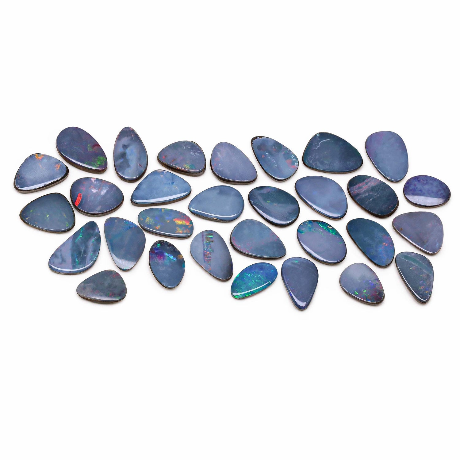Australian Opal Doublet 9x6mm to 12.50x7mm Mix Smooth Slices