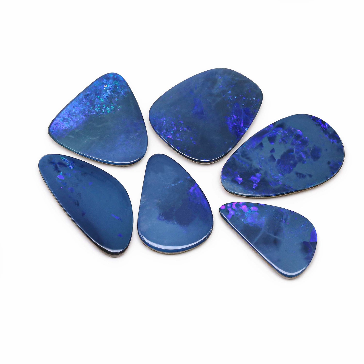 Australian Opal Doublet 19.50x11mm to 23.50x14.50mm Mix Smooth Slices