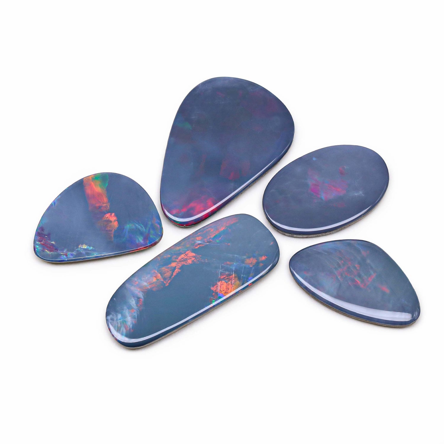 Australian Opal Doublet 20.50x13.50mm to 26.50x18mm Mix Smooth Slices