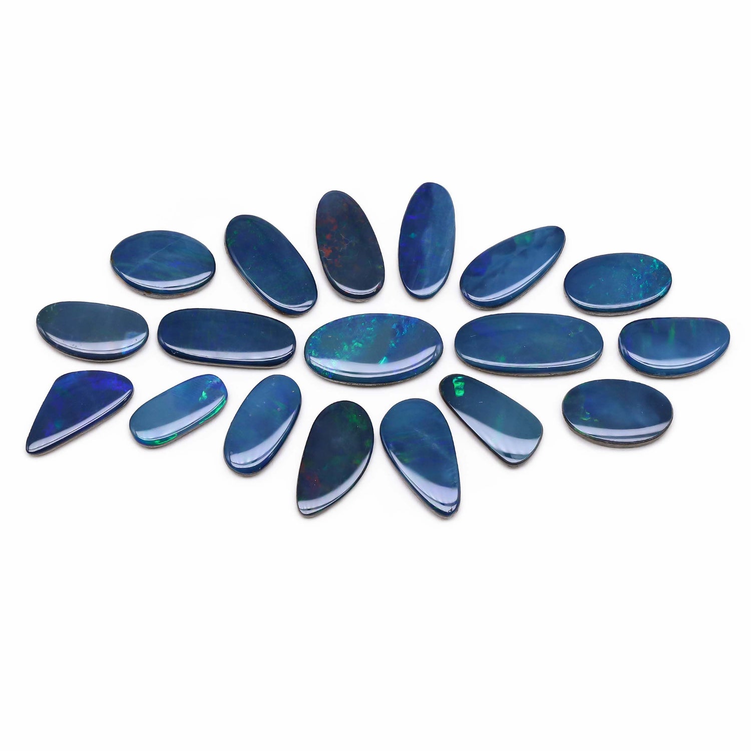 Australian Opal Doublet 11x5mm to 15x8mm Mix Smooth Slices