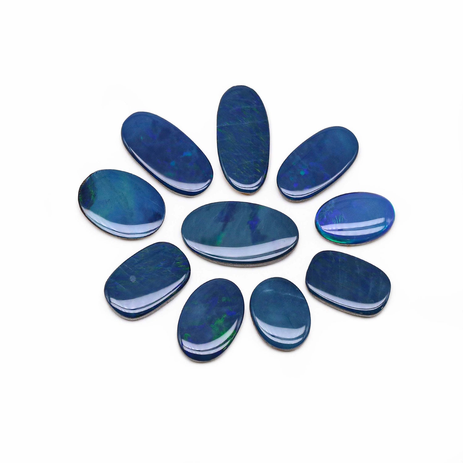 Australian Opal Doublet 12x9mm to 19x10.50mm Mix Smooth Slices