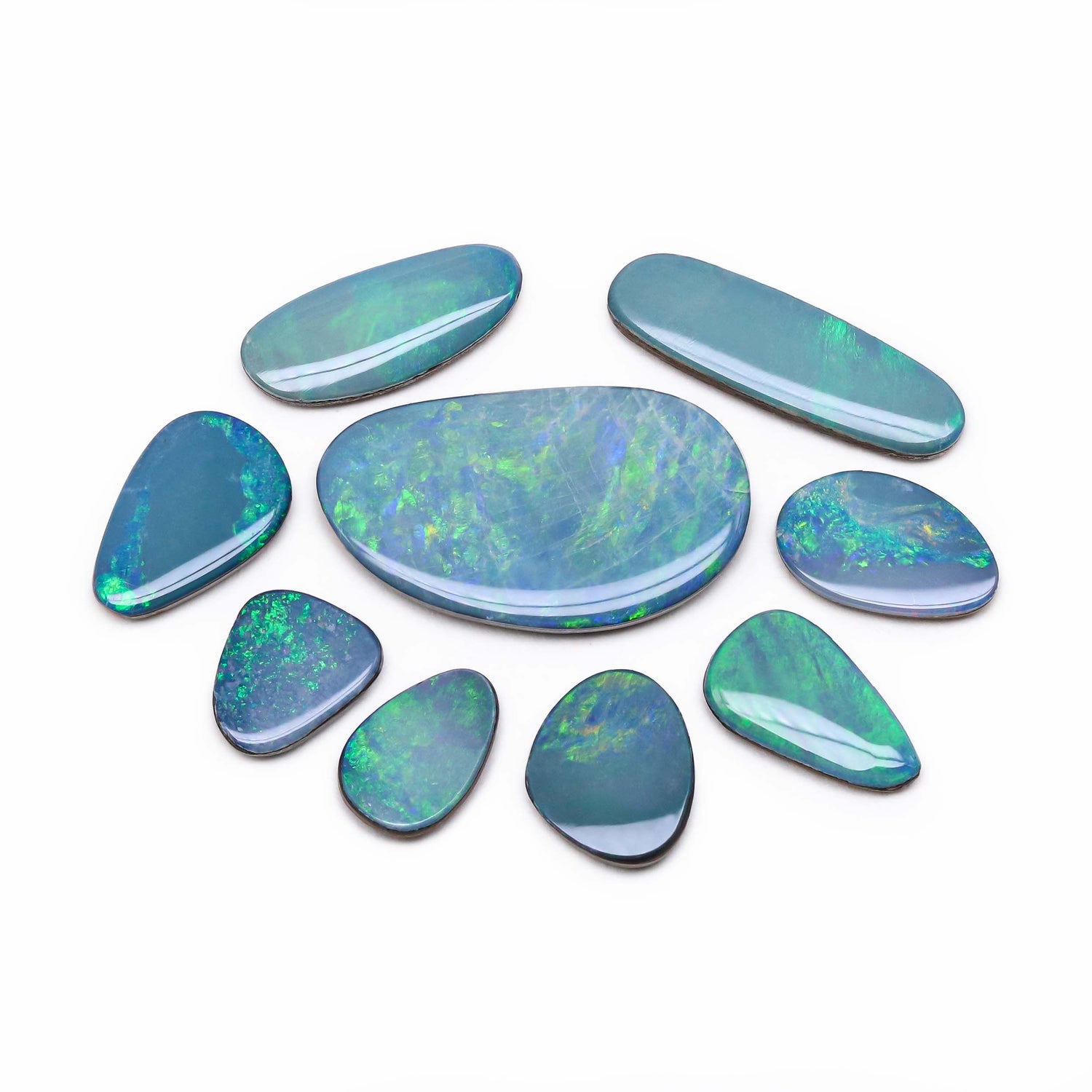 Australian Opal Doublet 9x6mm to 21x12mm Mix Smooth Slices
