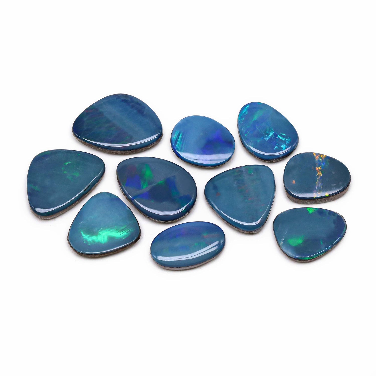 Australian Opal Doublet 9x7mm to 12x8mm Mix Smooth Slices