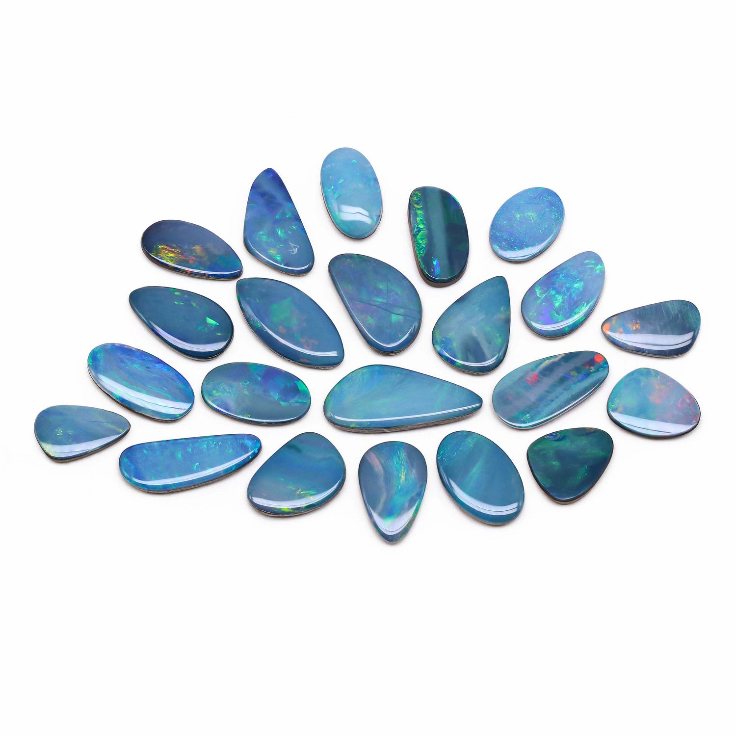 Australian Opal Doublet 9x7mm to 17x7mm Mix Smooth Slices