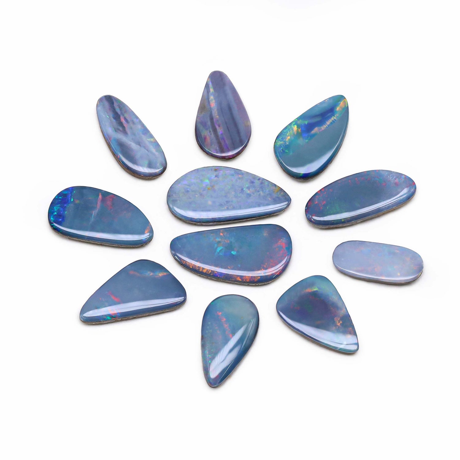 Australian Opal Doublet 11x4.50mm to 15x7.50mm Mix Smooth Slices