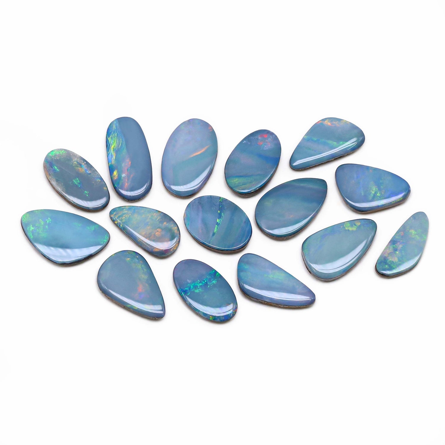 Australian Opal Doublet 11.50x5mm to 13x8mm Mix Smooth Slices