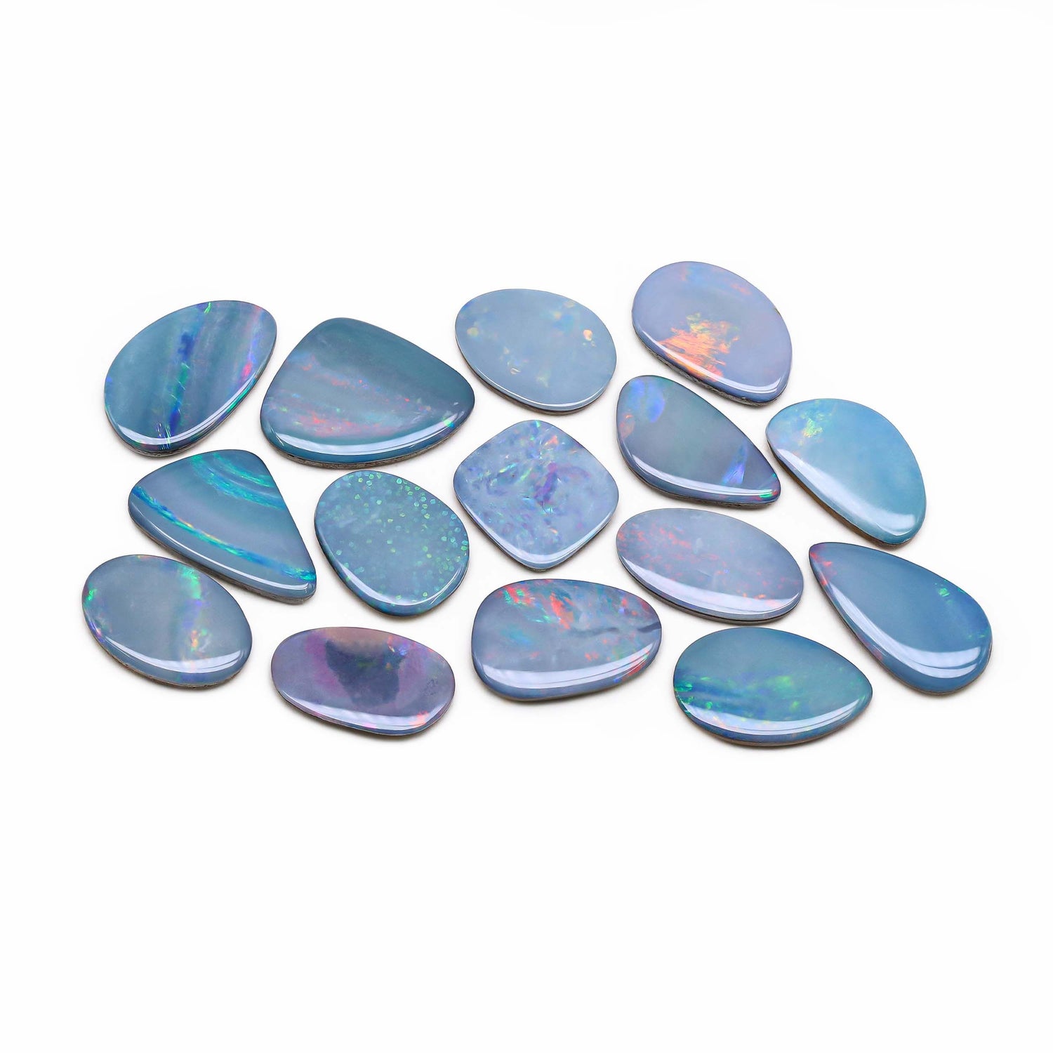 Australian Opal Doublet 11.50x10.50mm to 17x12.50mm Mix Smooth Slices