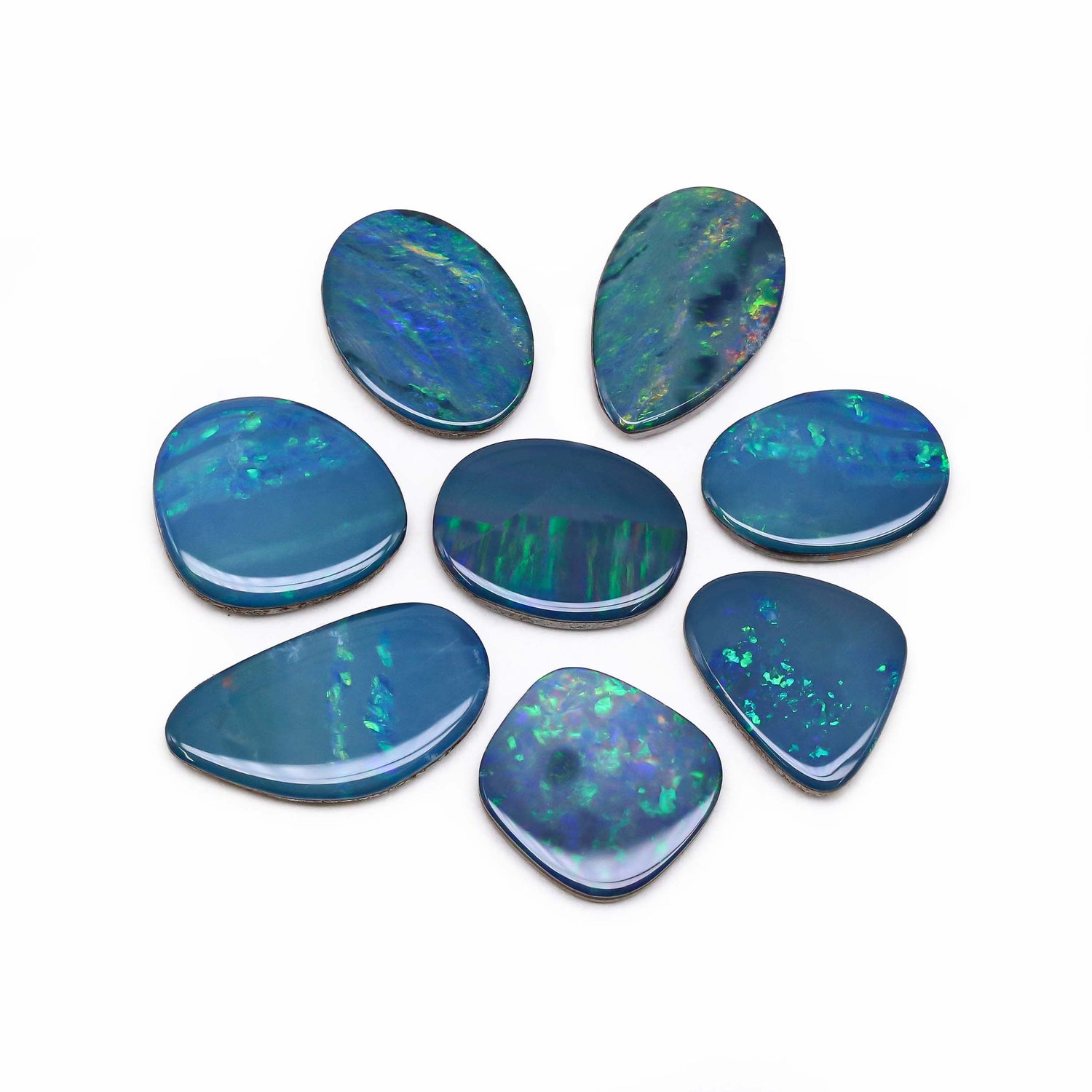 Australian Opal Doublet 12x11mm to 17.50x9.50mm Mix Smooth Slices