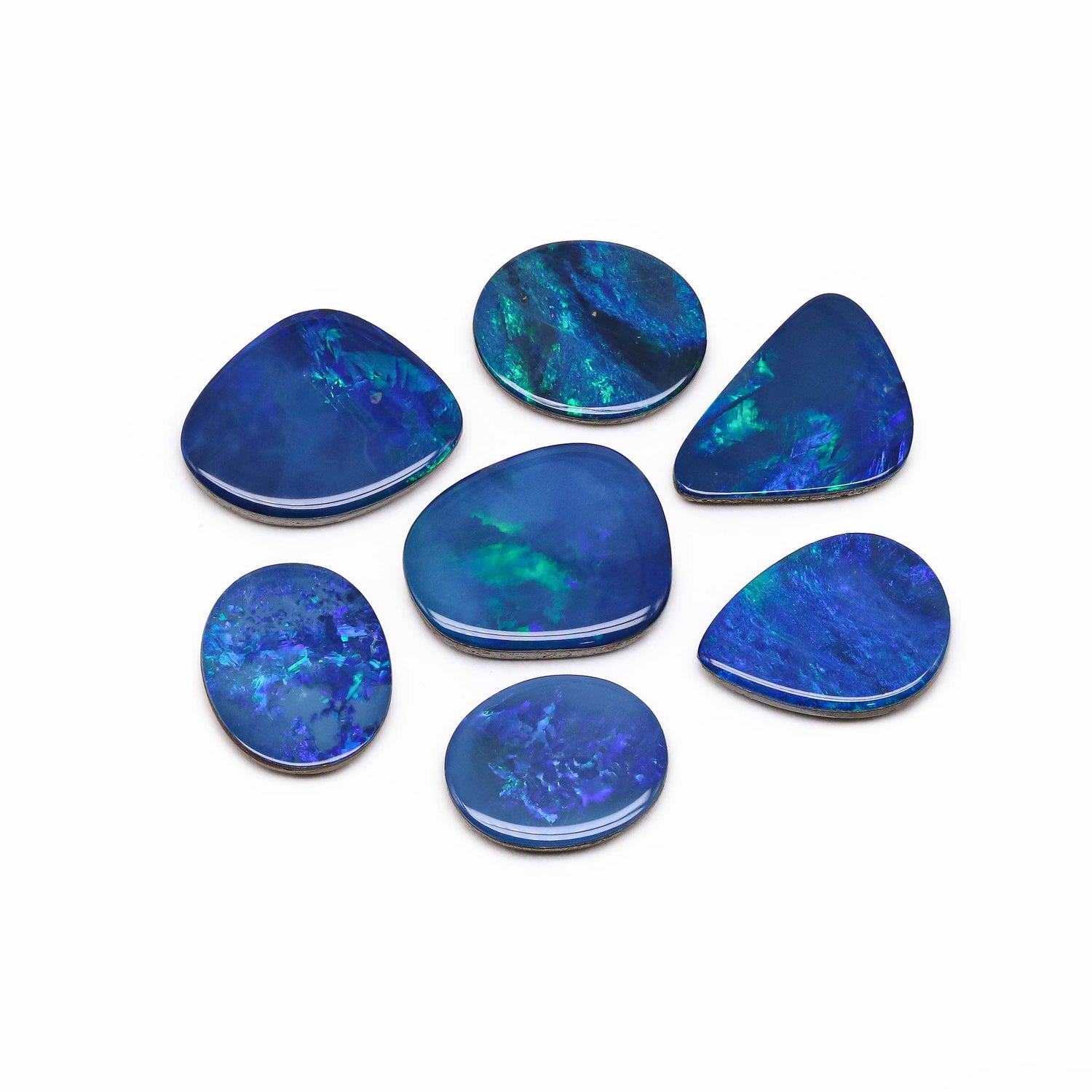 Australian Opal Doublet 13.50x11mm to 15.50x13.50mm Mix Smooth Slices