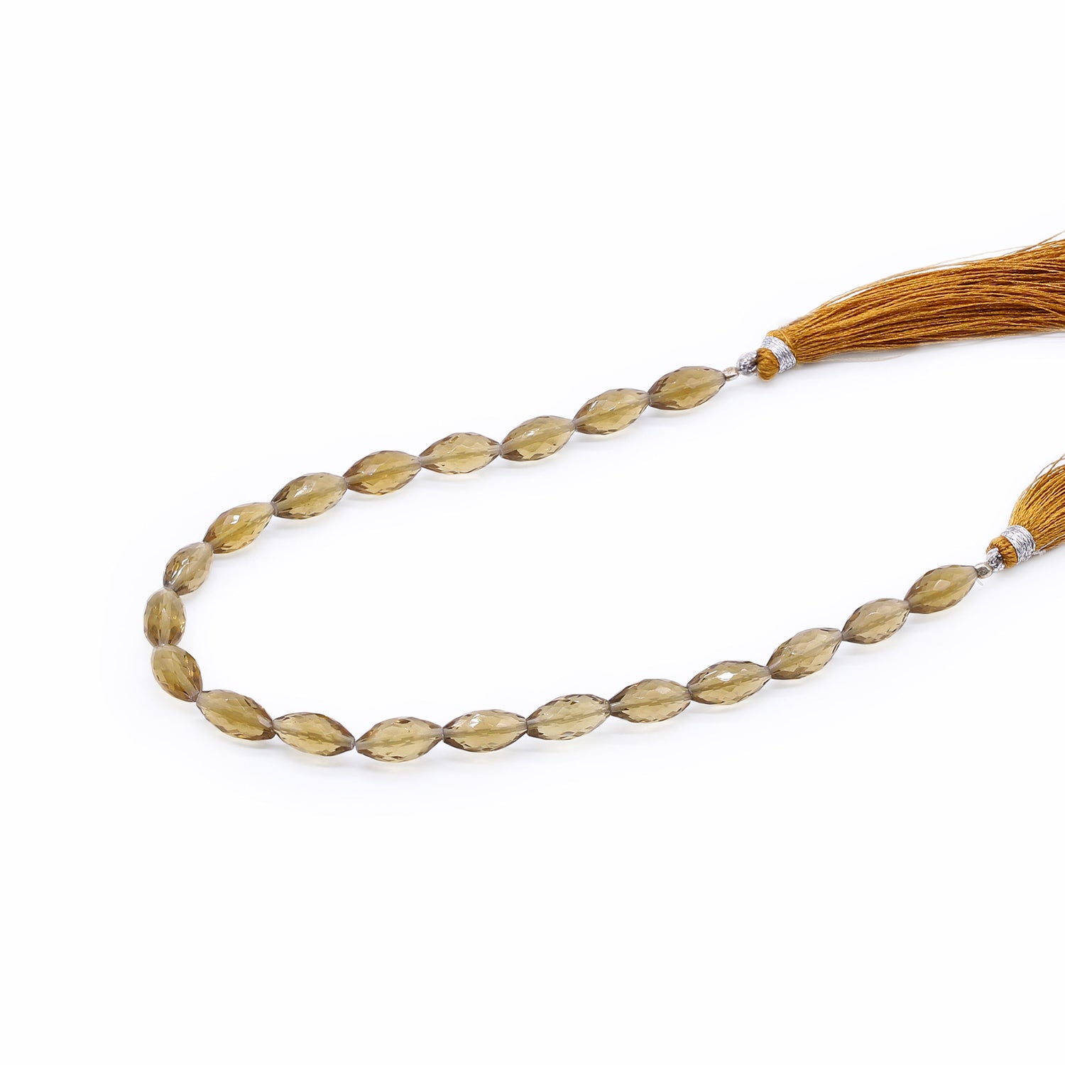 Beer Quartz 10.50x5.50mm Rice Faceted Beads (8 Inch)