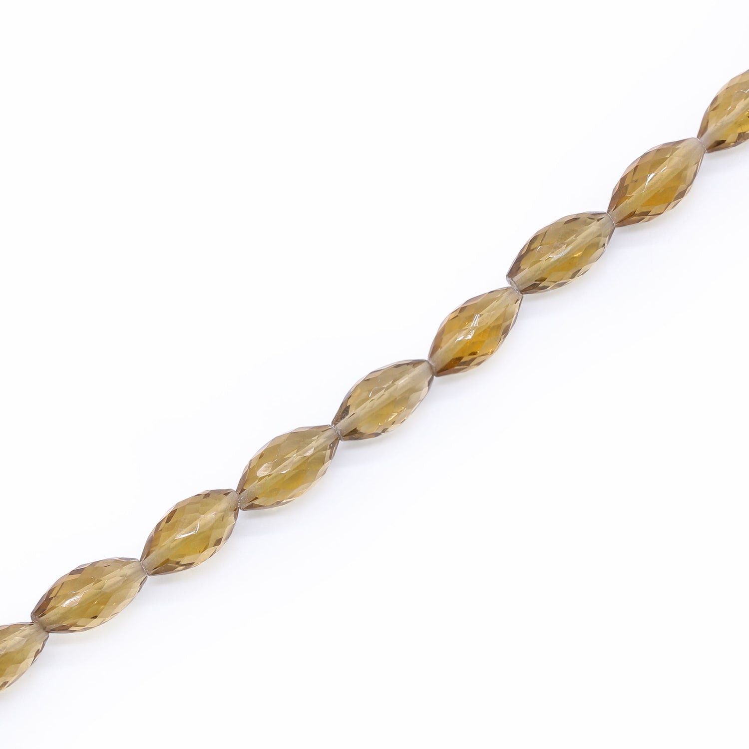 Beer Quartz 10.50x5.50mm Rice Faceted Beads (8 Inch)