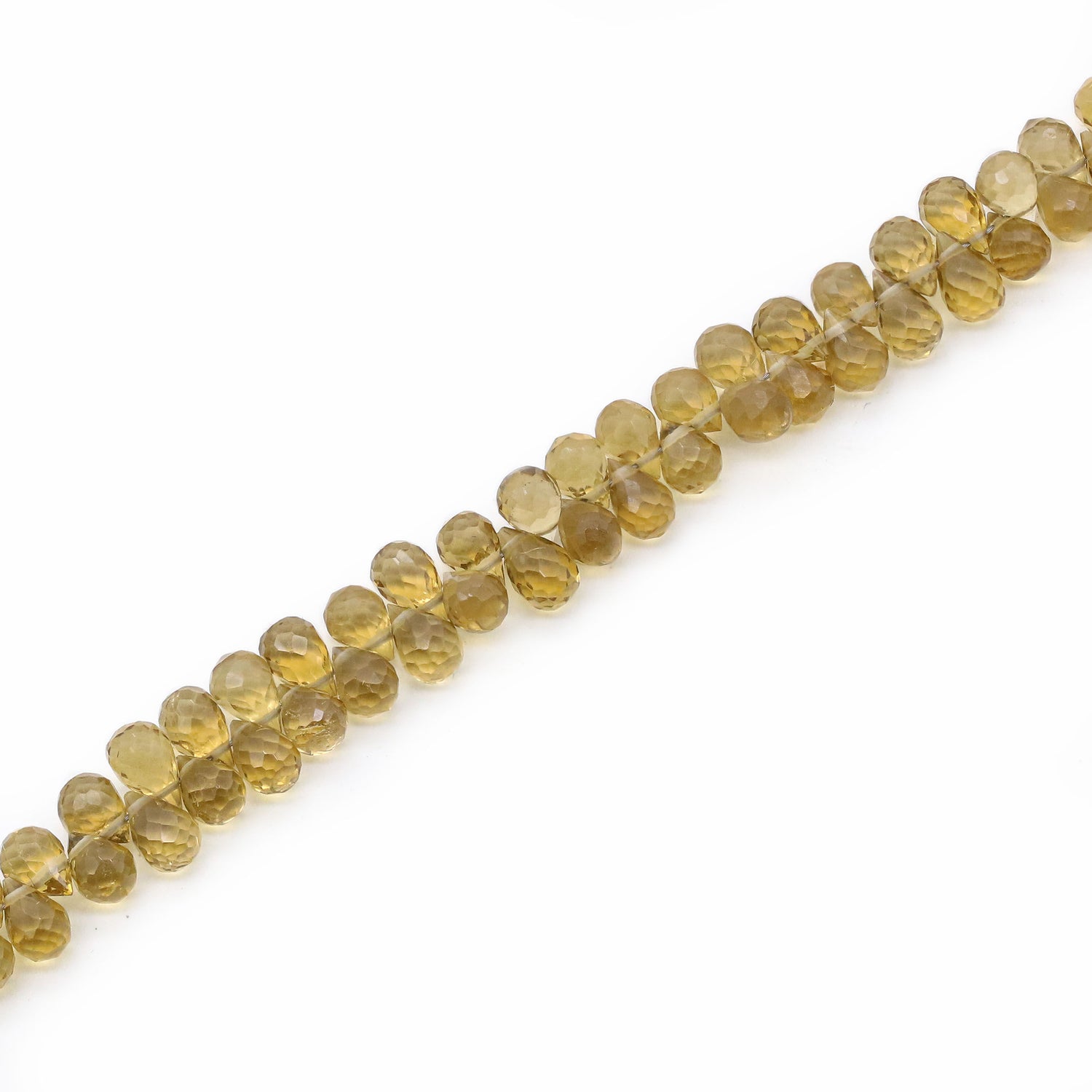 Beer Quartz 5.50x3.50mm Drops Faceted Beads (8 Inch)