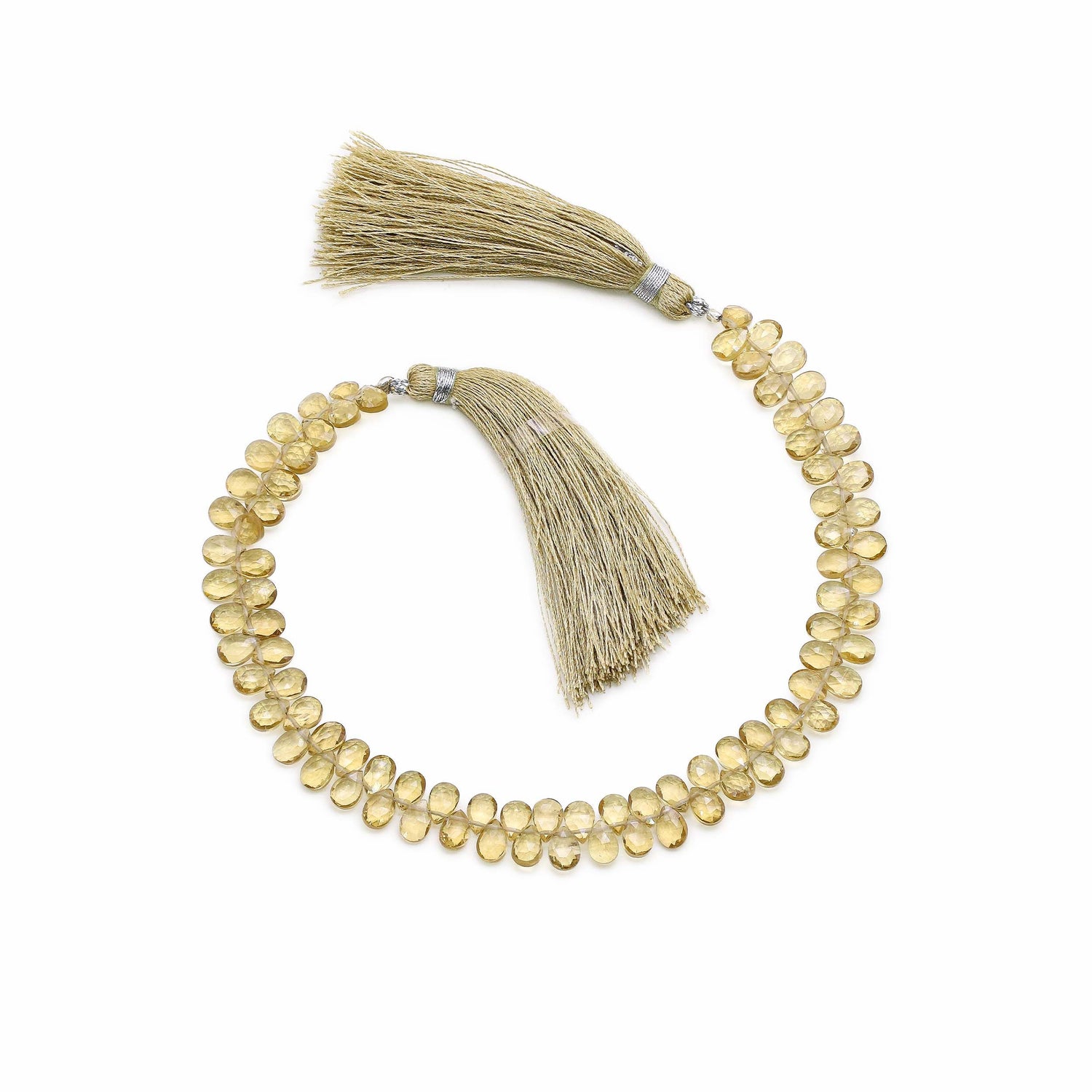 Beer Quartz 6x4mm Pear Faceted Beads (8 Inch)