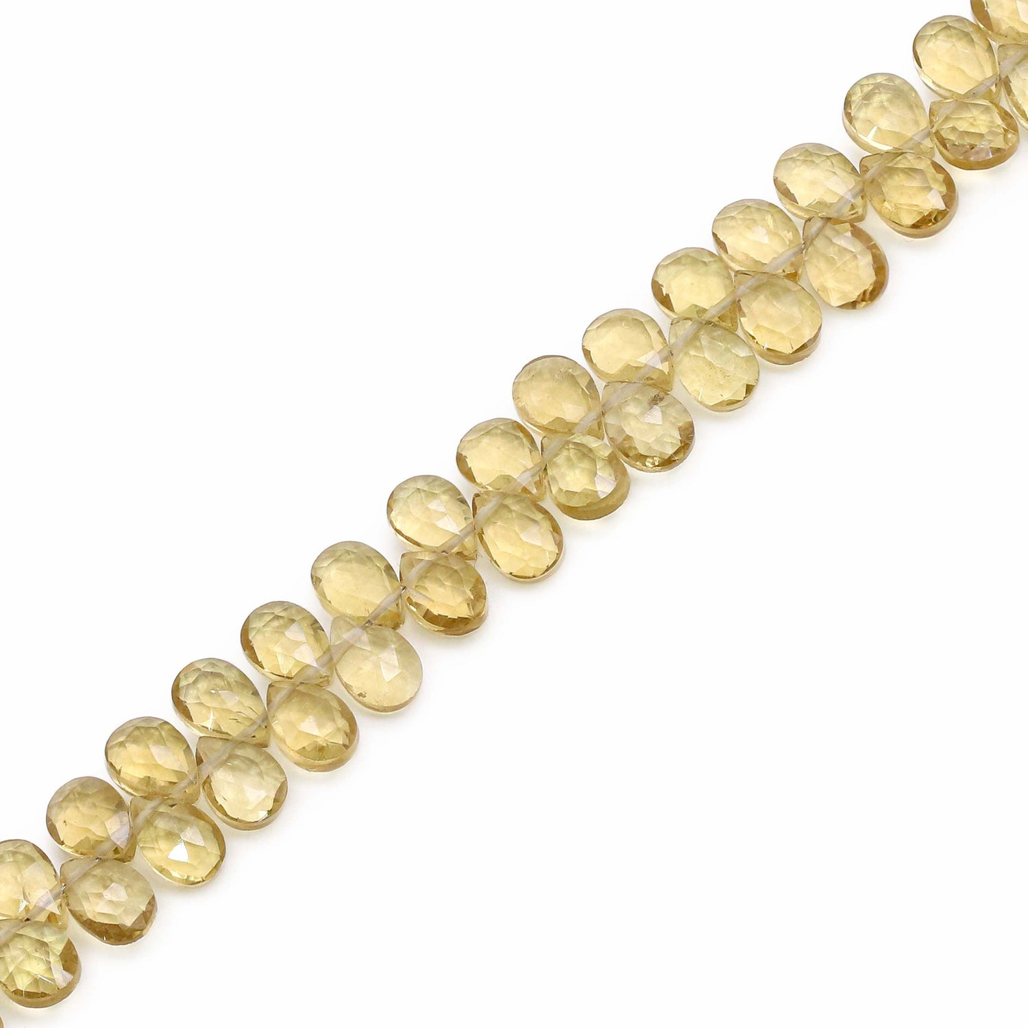 Beer Quartz 6x4mm Pear Faceted Beads (8 Inch)