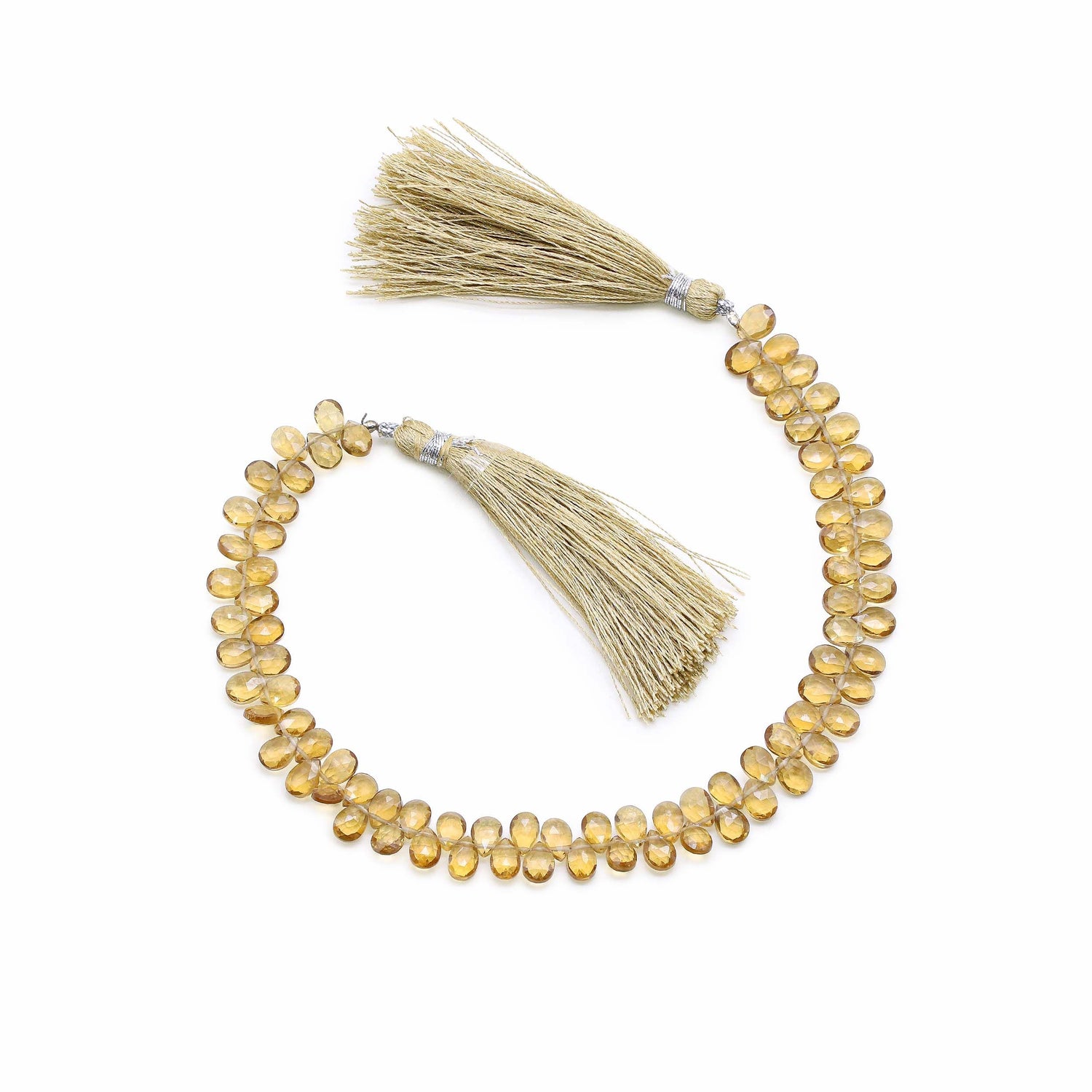 Beer Quartz 6x4mm Pear Faceted Beads (8 Inch)