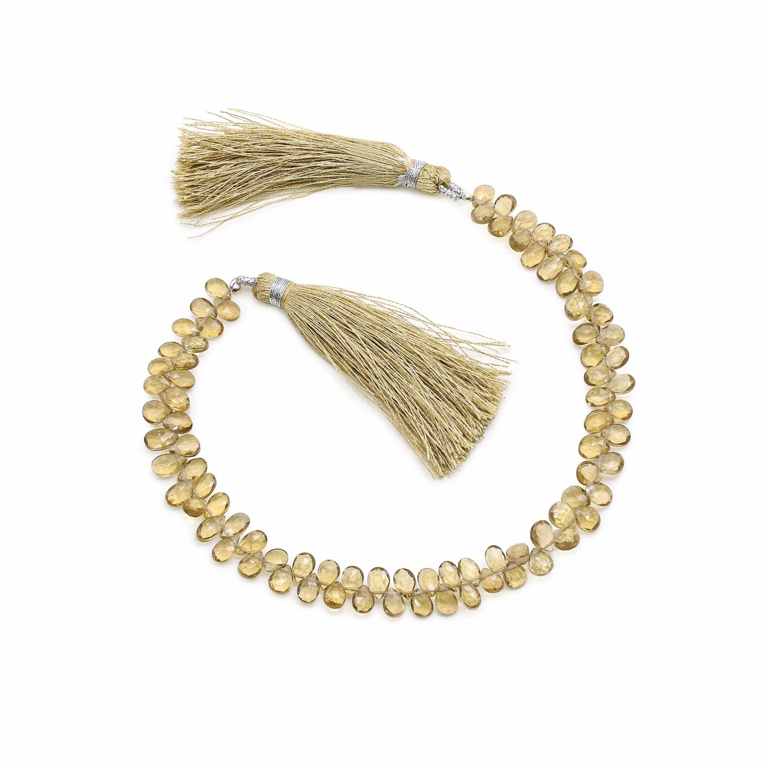 Beer Quartz 6x4mm Pear Faceted Beads (8 Inch)