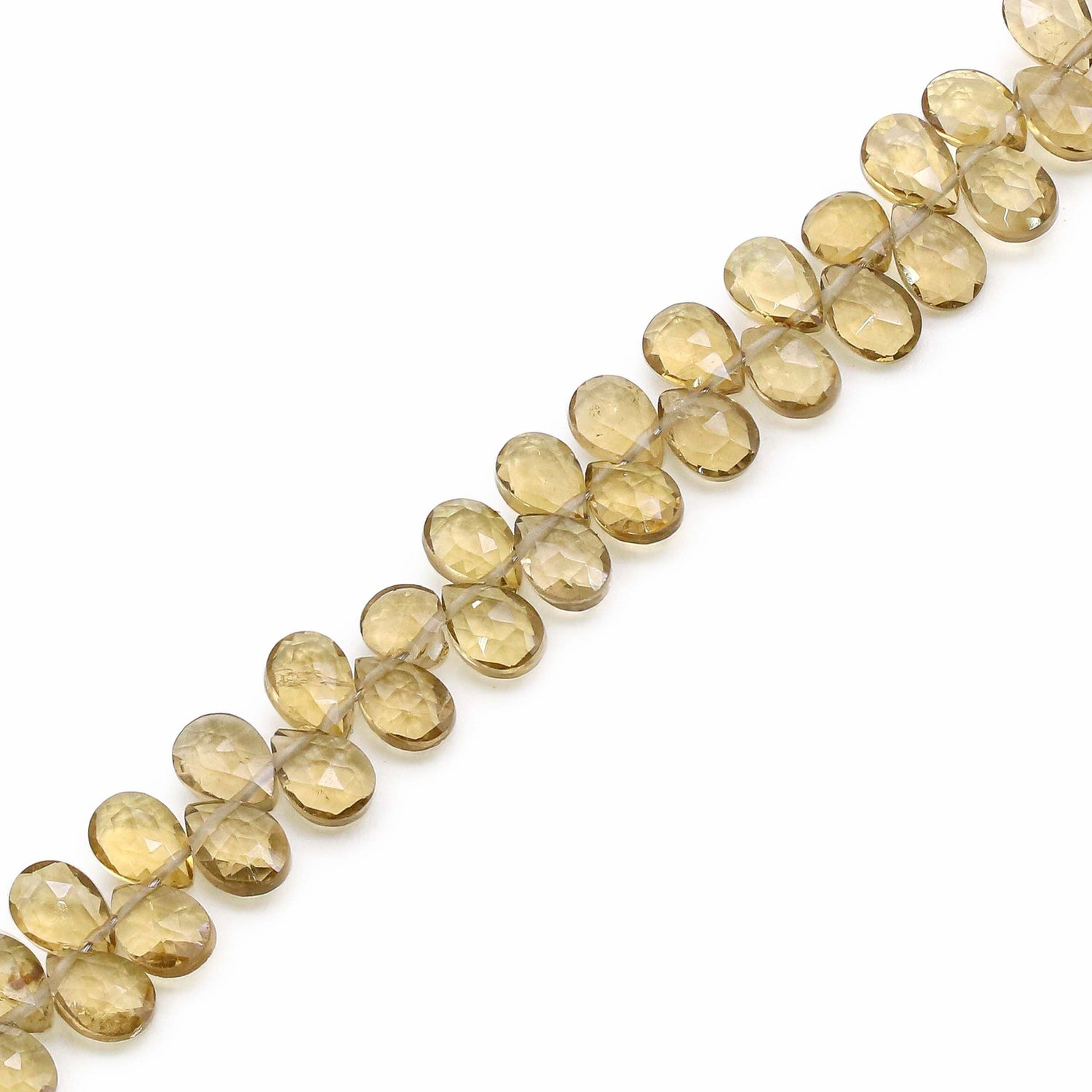 Beer Quartz 6x4mm Pear Faceted Beads (8 Inch)