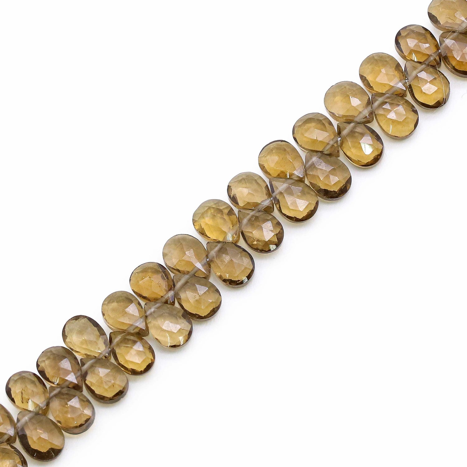 Beer Quartz 6x4mm Pear Faceted Beads (8 Inch)