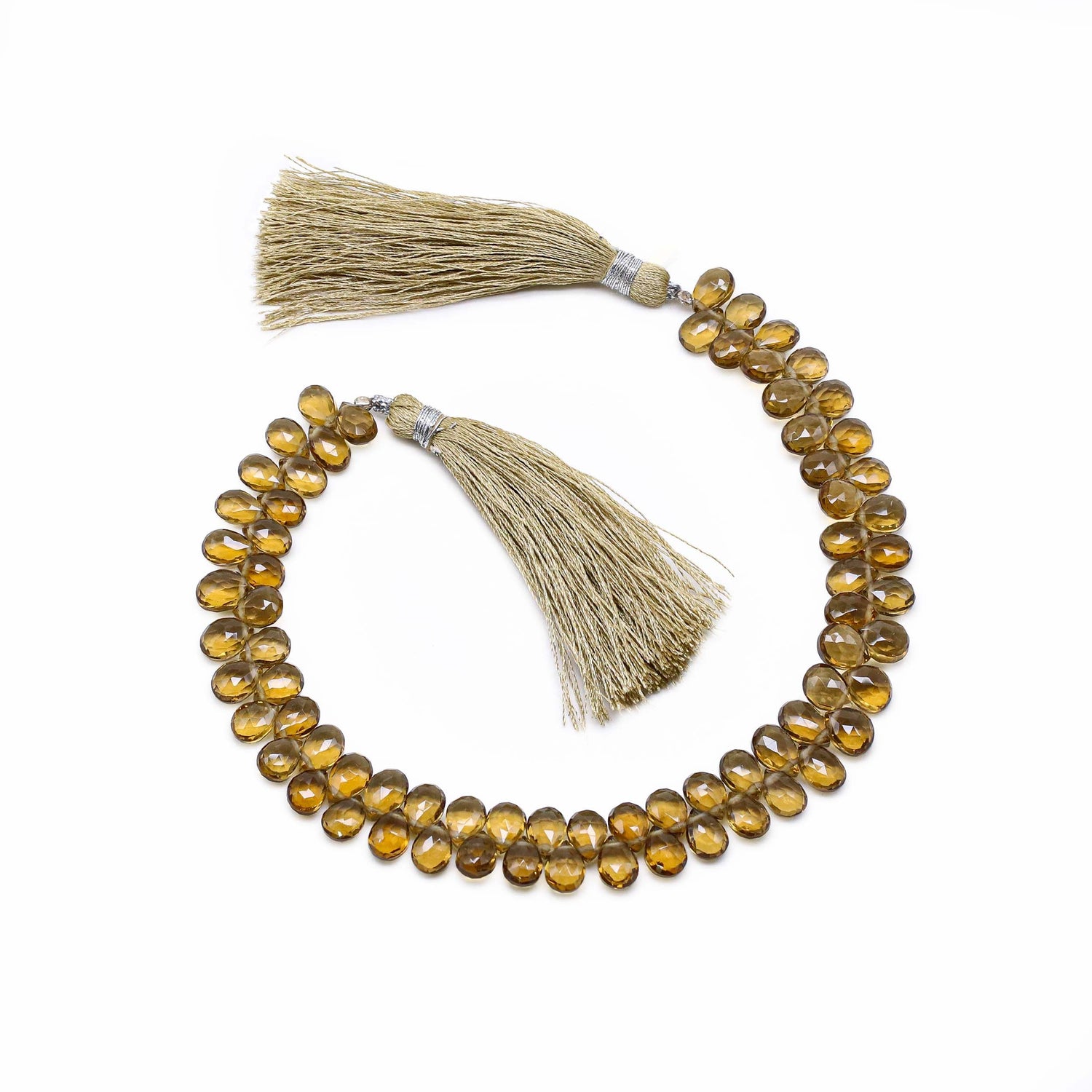 Beer Quartz 7x5mm Pear Faceted Beads (8 inch)
