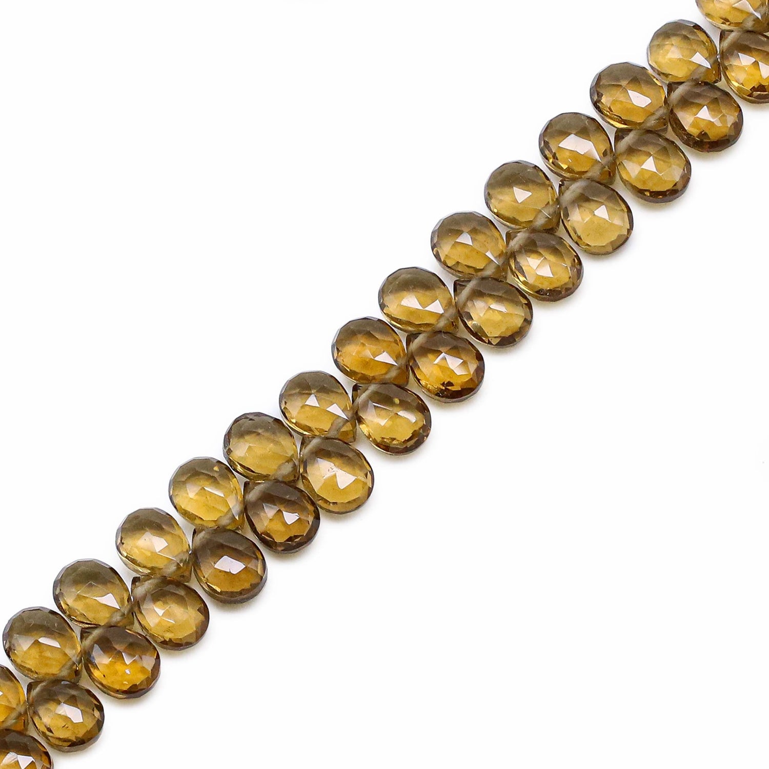 Beer Quartz 7x5mm Pear Faceted Beads (8 inch)