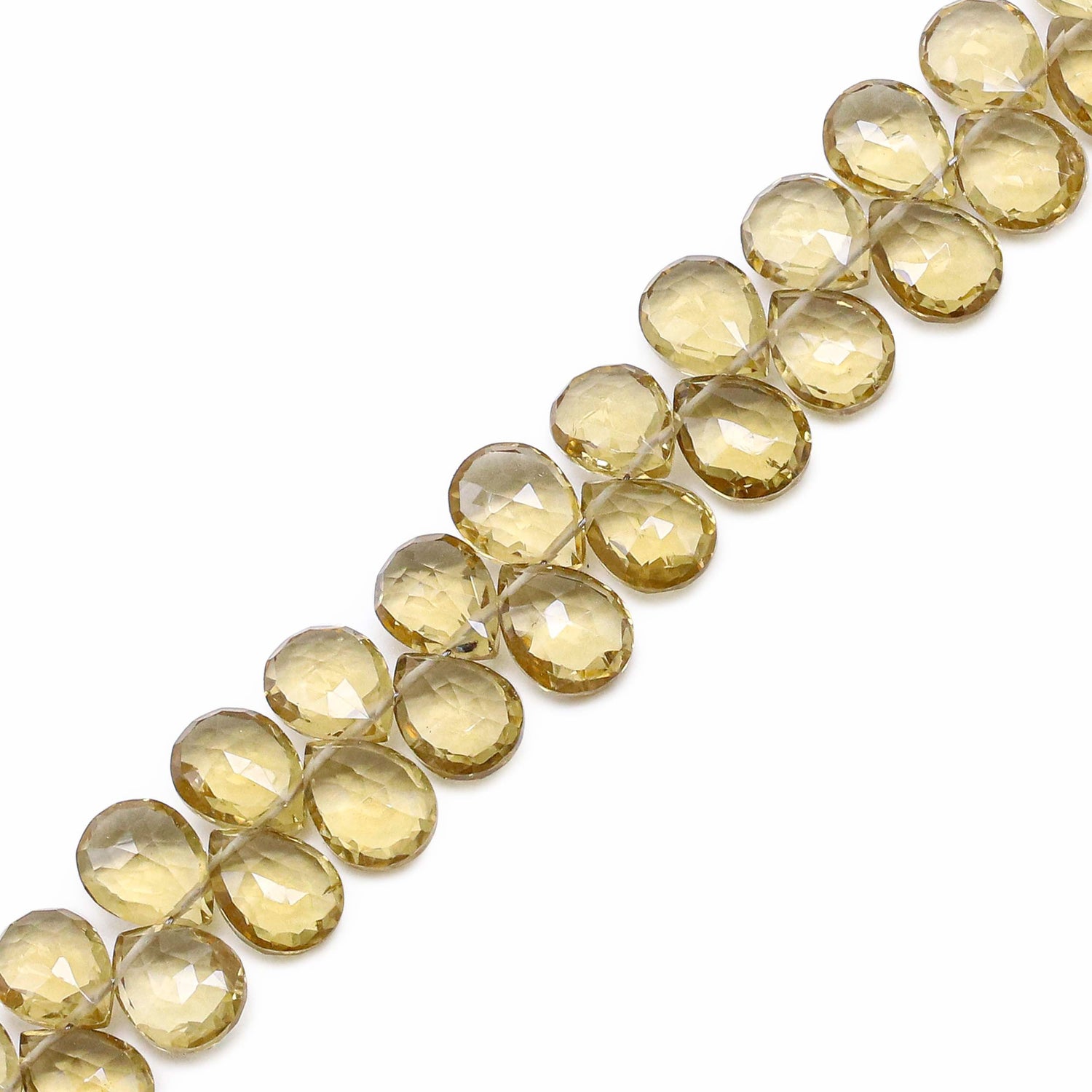 Beer Quartz 8.50x6mm Pear Faceted Beads (8 inch)