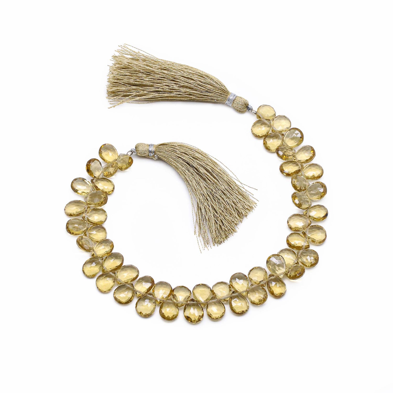 Beer Quartz 9x7mm Pear Faceted Beads (8 inch)