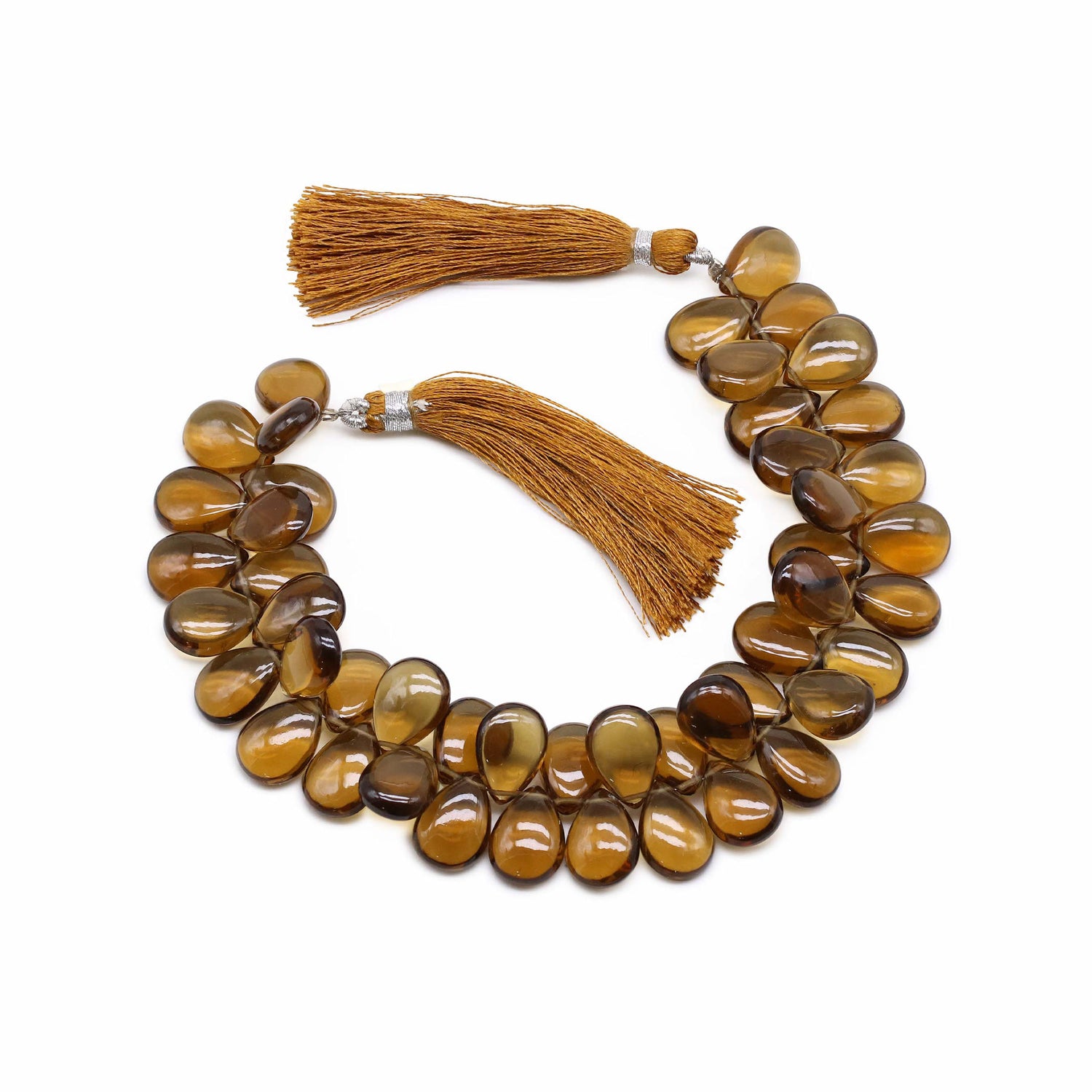 Beer Quartz 12x9mm Pear Smooth Beads (8 inch)