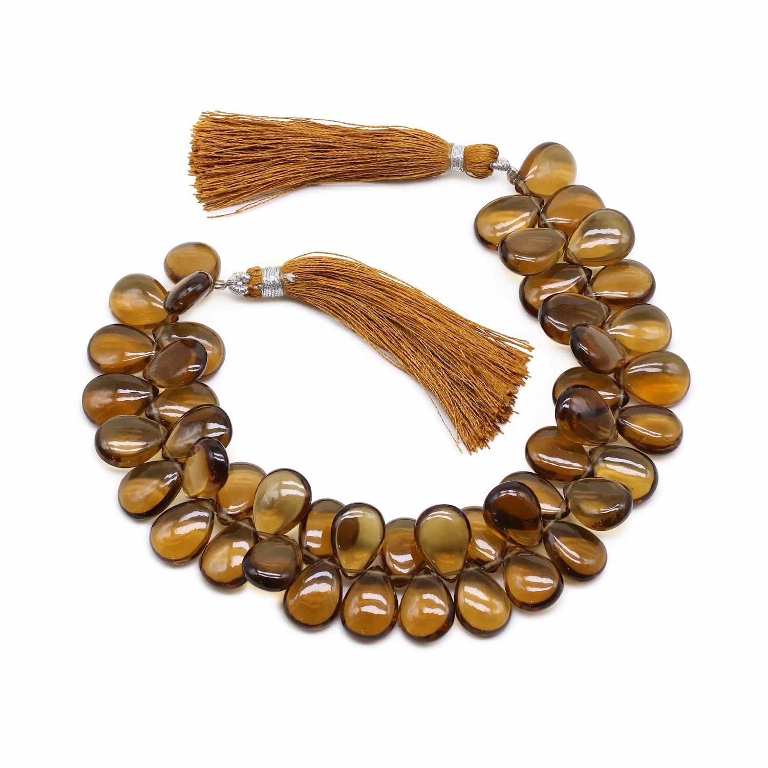 Beer Quartz 14x10mm Pear Smooth Beads (8 inch)