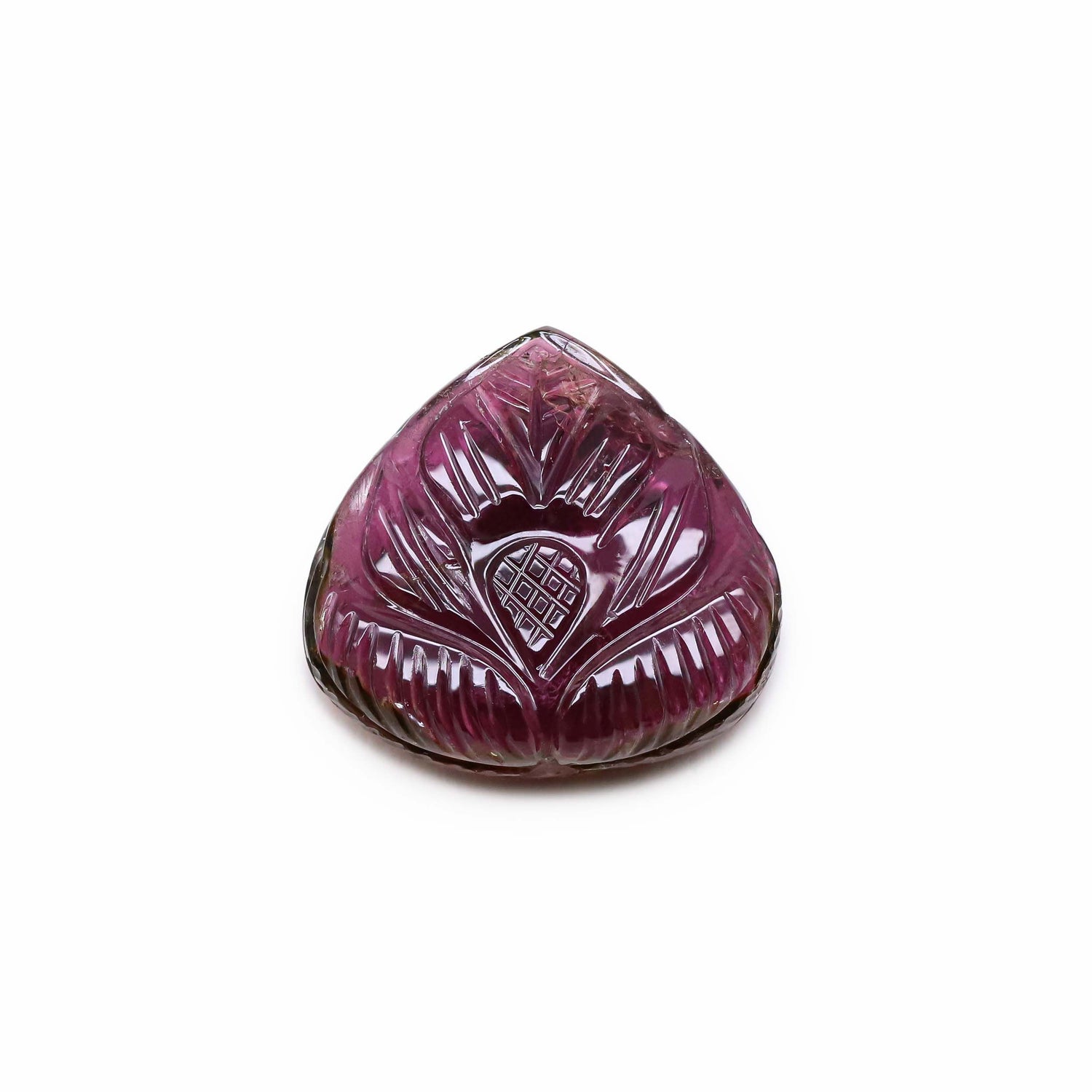 Bi-Color Tourmaline 19x18.50mm Carved Heart Shape